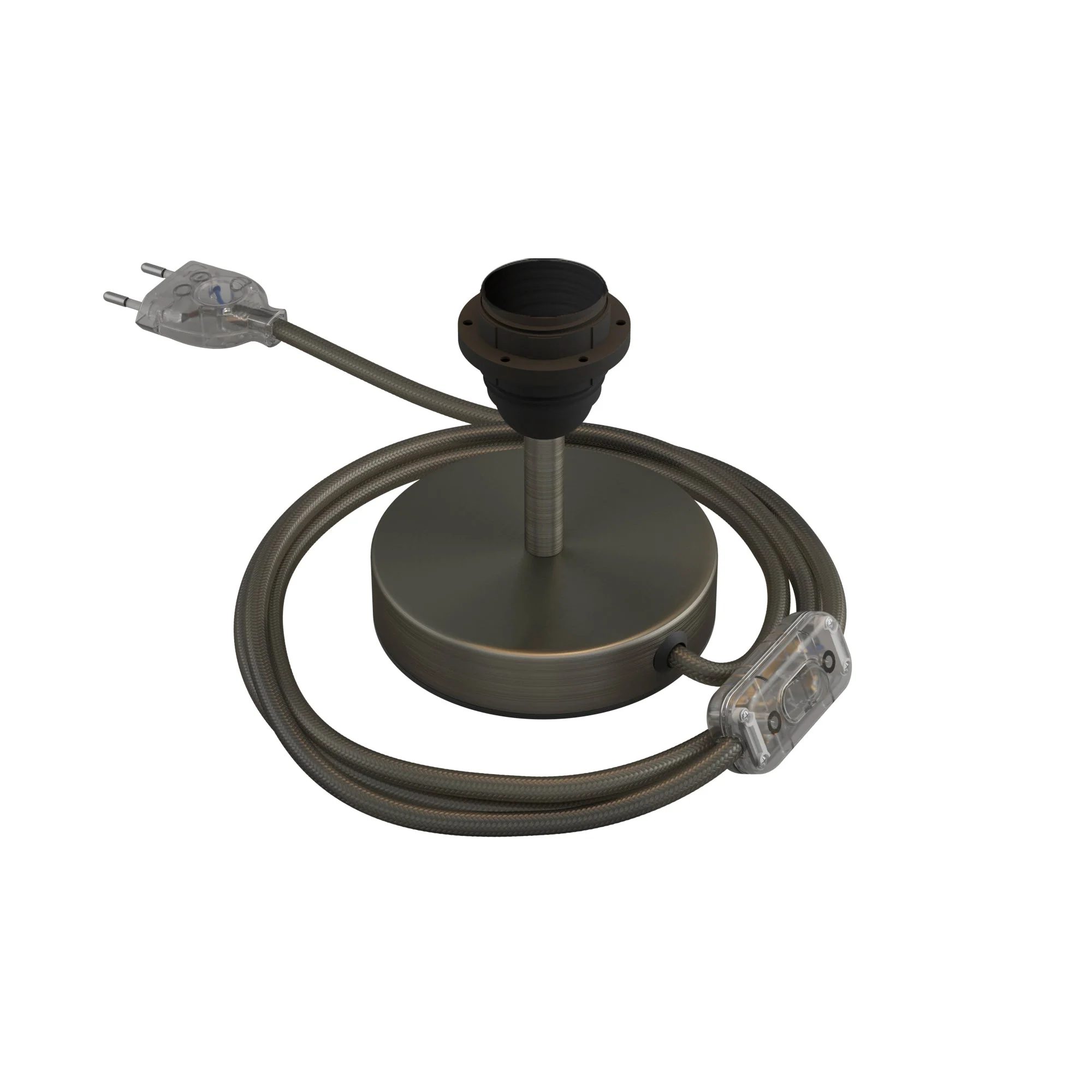 Ceiling lamp holder for lampshade - Metal table lamp - Satin titanium
