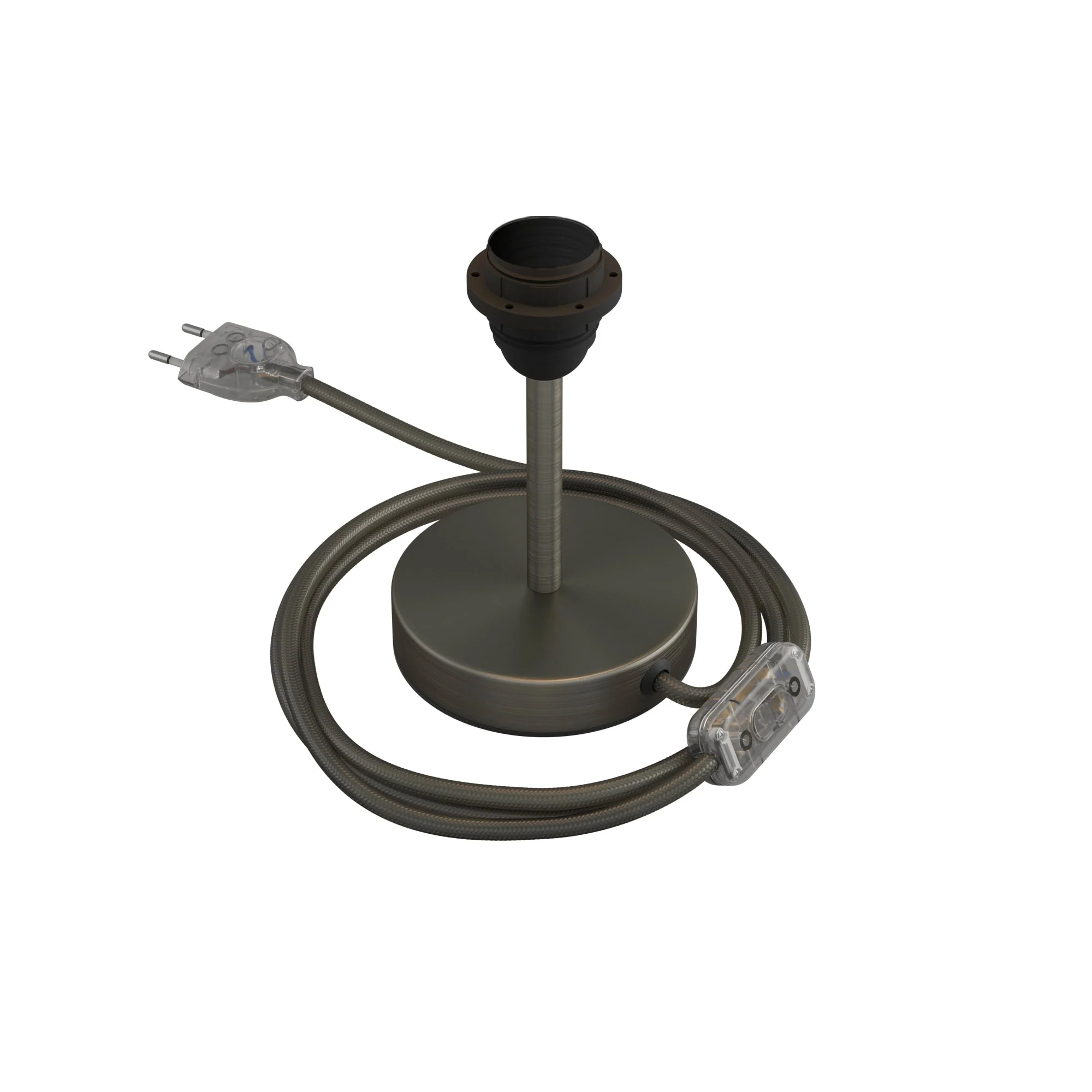 Ceiling lamp holder for lampshade - Metal table lamp - Satin titanium - Image 14