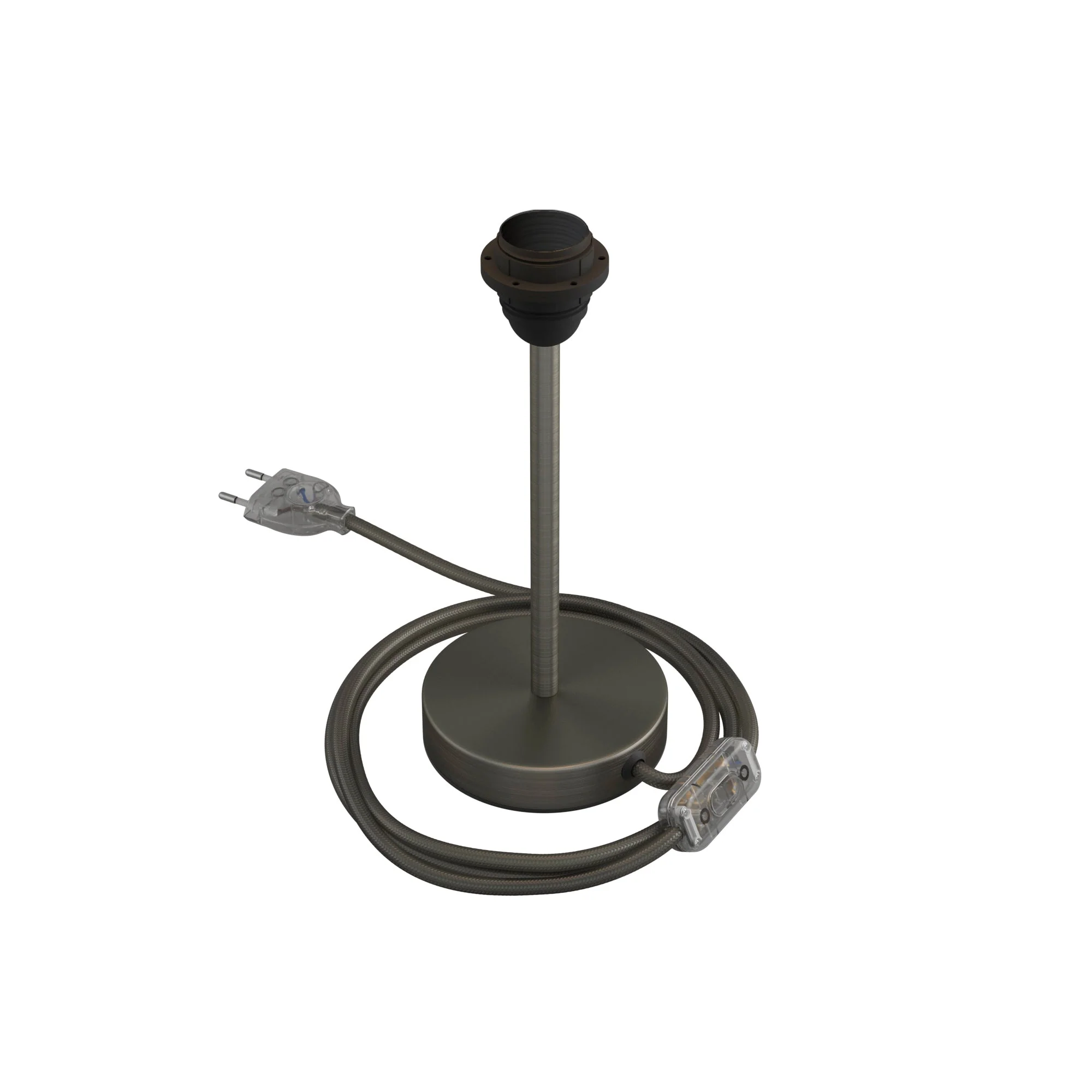Ceiling lamp holder for lampshade - Metal table lamp - Satin titanium - Image 16