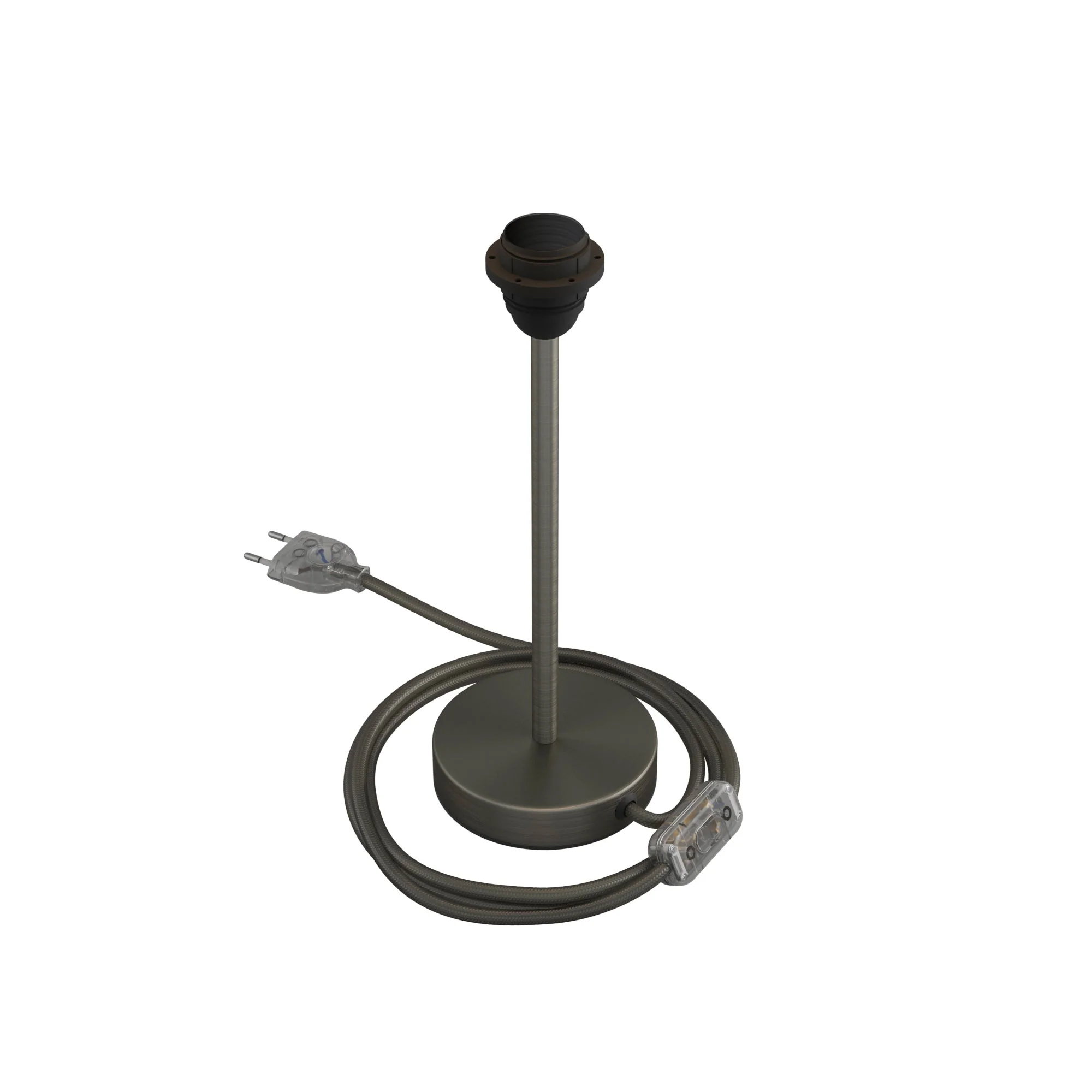 Ceiling lamp holder for lampshade - Metal table lamp - Satin titanium - Image 8