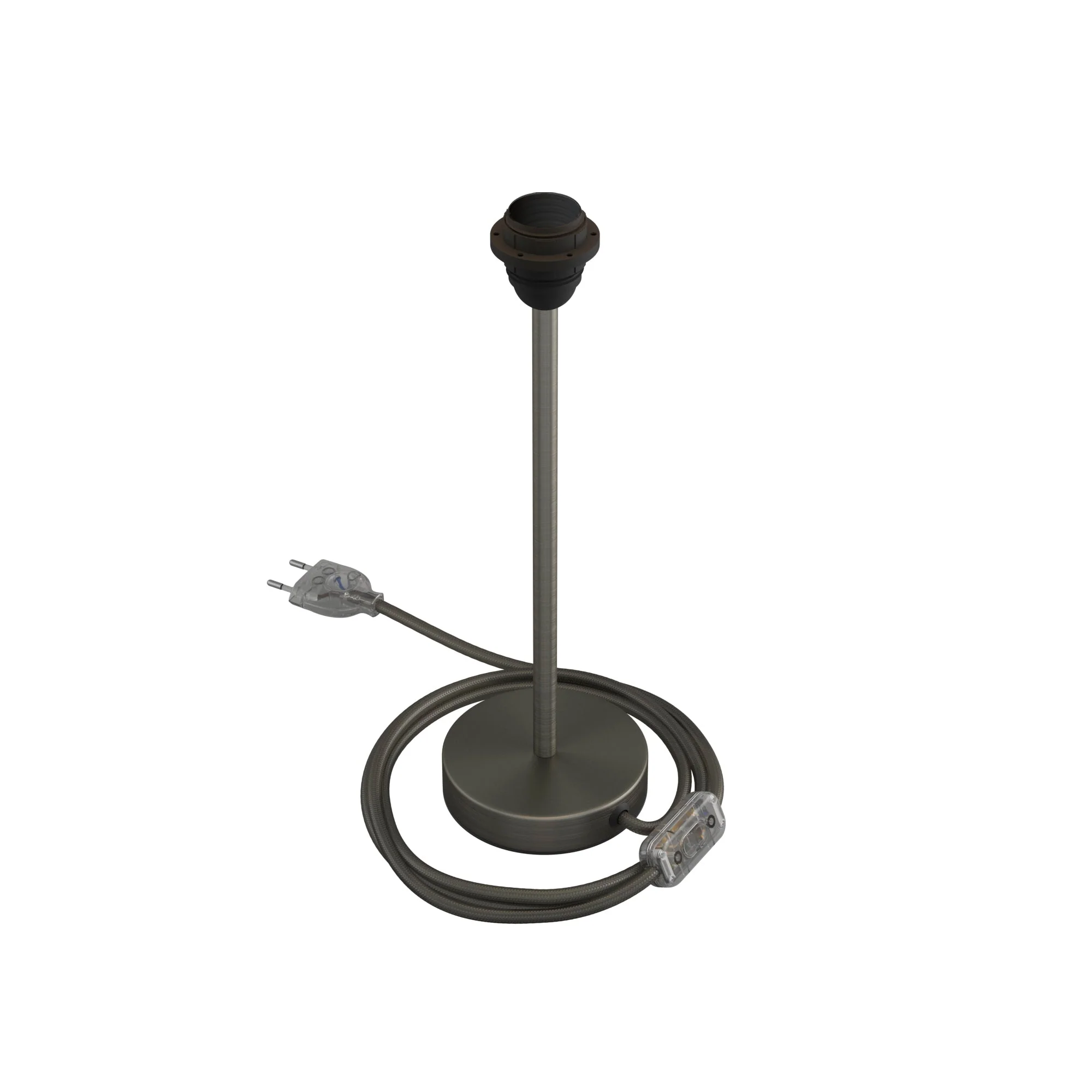 Ceiling lamp holder for lampshade - Metal table lamp - Satin titanium - Image 9