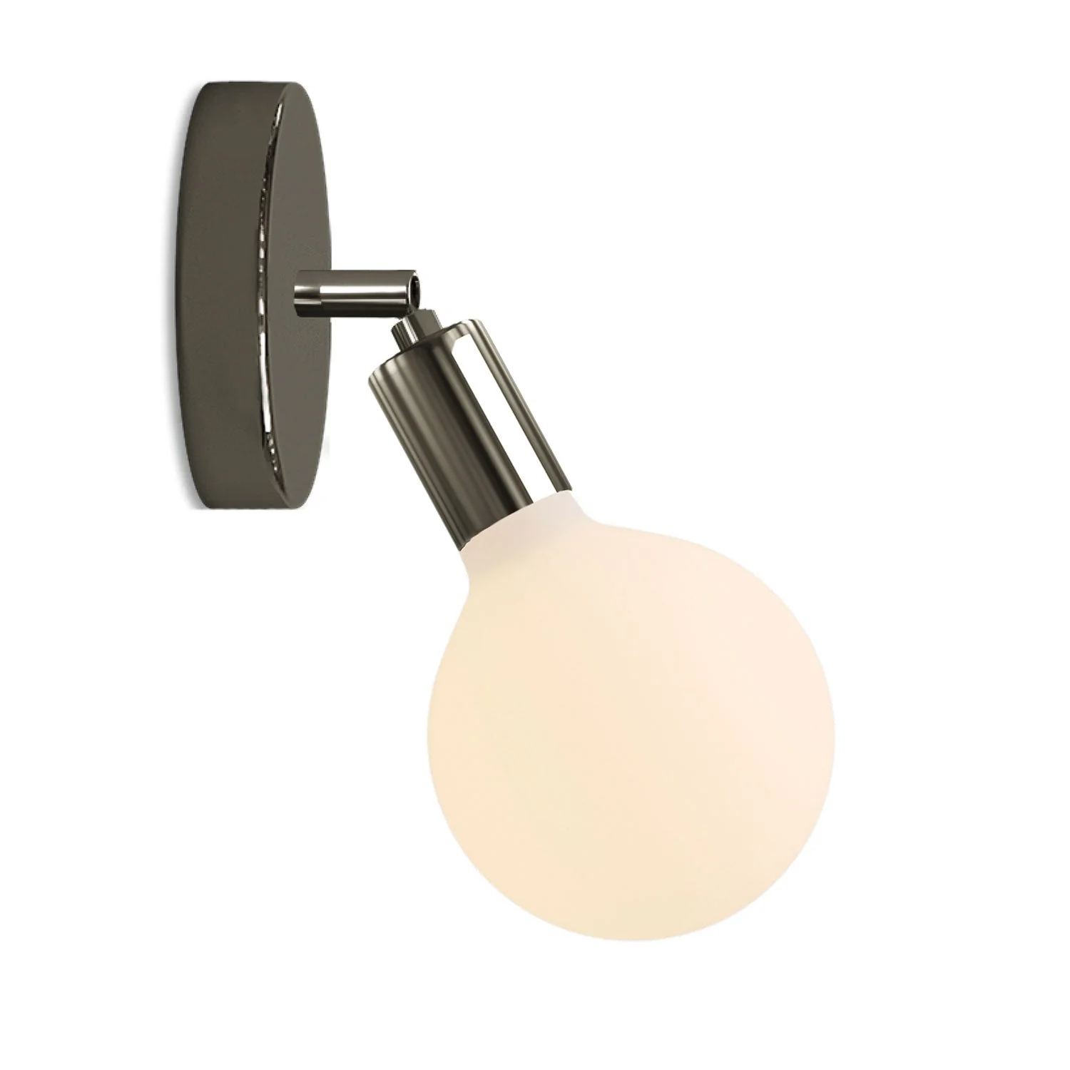 Fermaluce Snodo metal lamp with Globo Porcelain light bulb β Pearl black