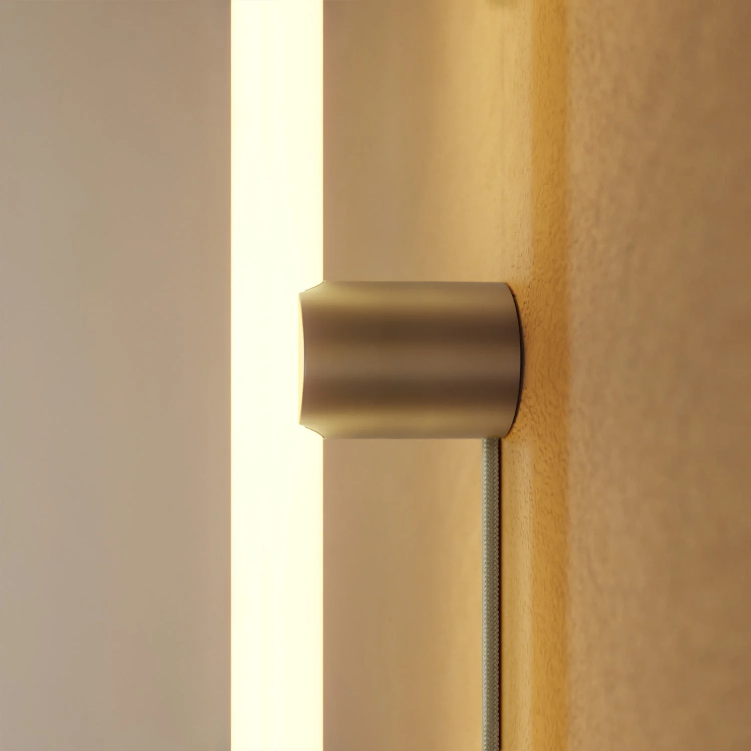 Lamp with plug, metallic finish and linear LED light bulb S14d - Satin titanium - Image 3