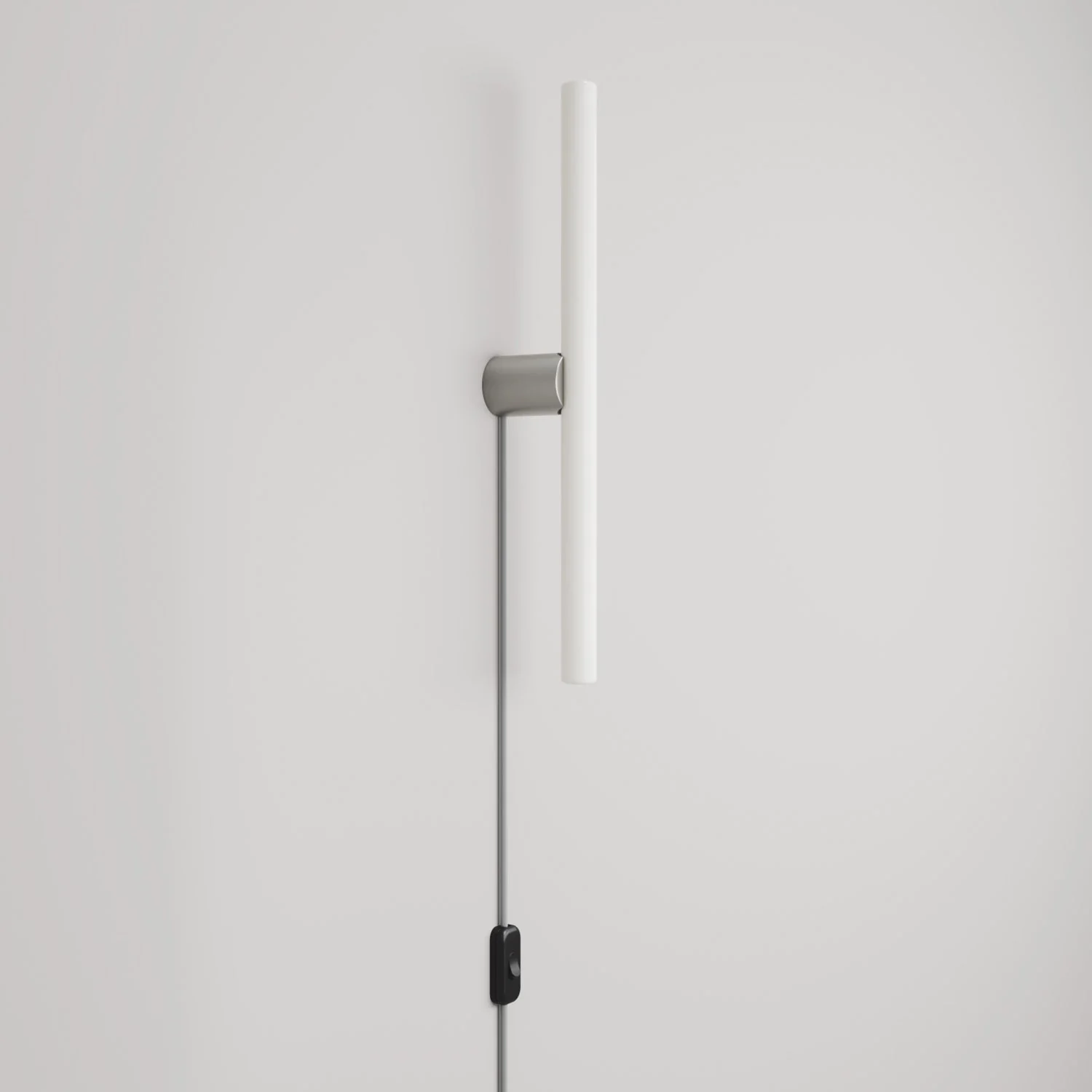 Lamp with plug, metallic finish and linear LED light bulb S14d - Satin titanium - Image 4