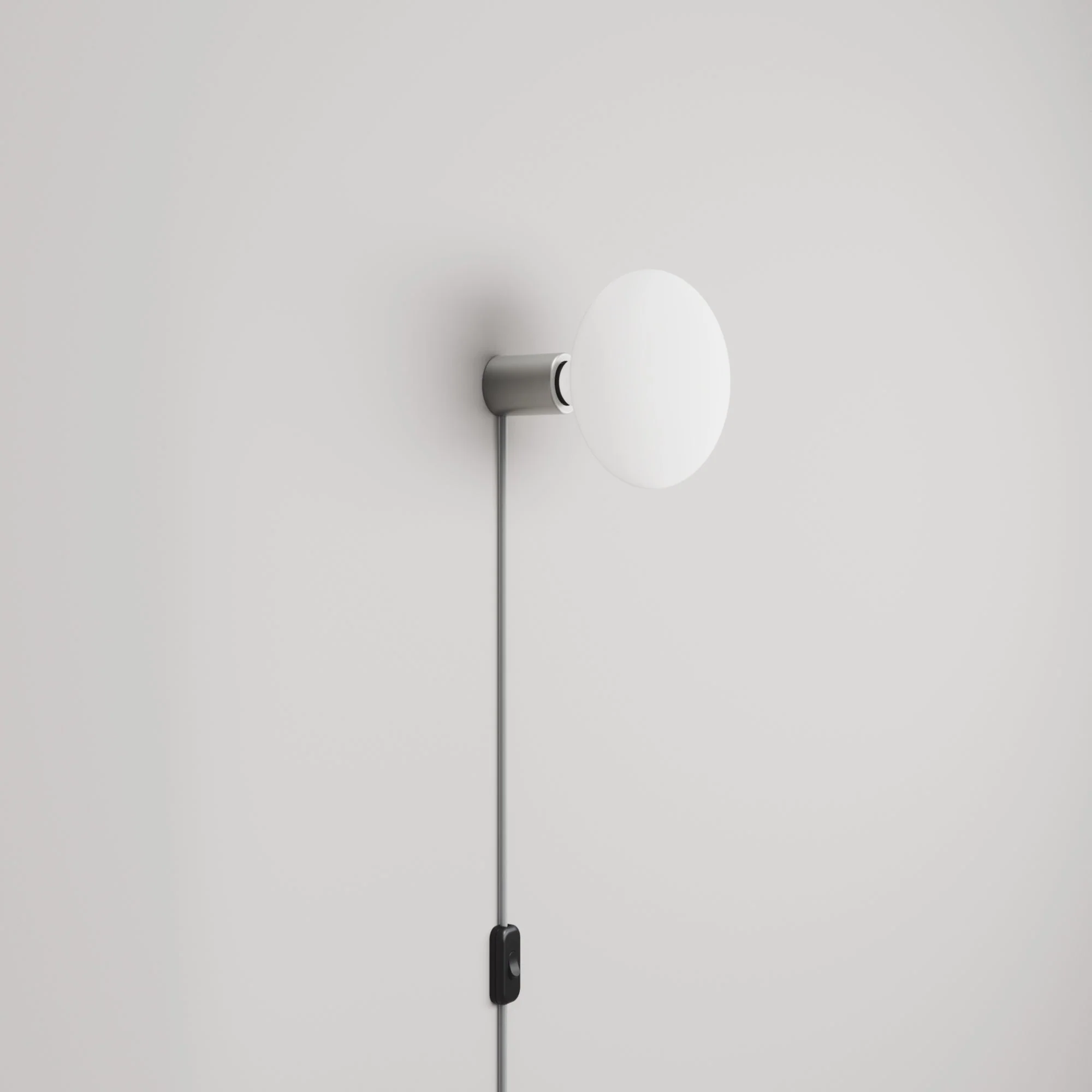 Lamp with UK plug with metallic finish and LED Ellipse porcelain effect light bulb - Satin titanium - Image 3