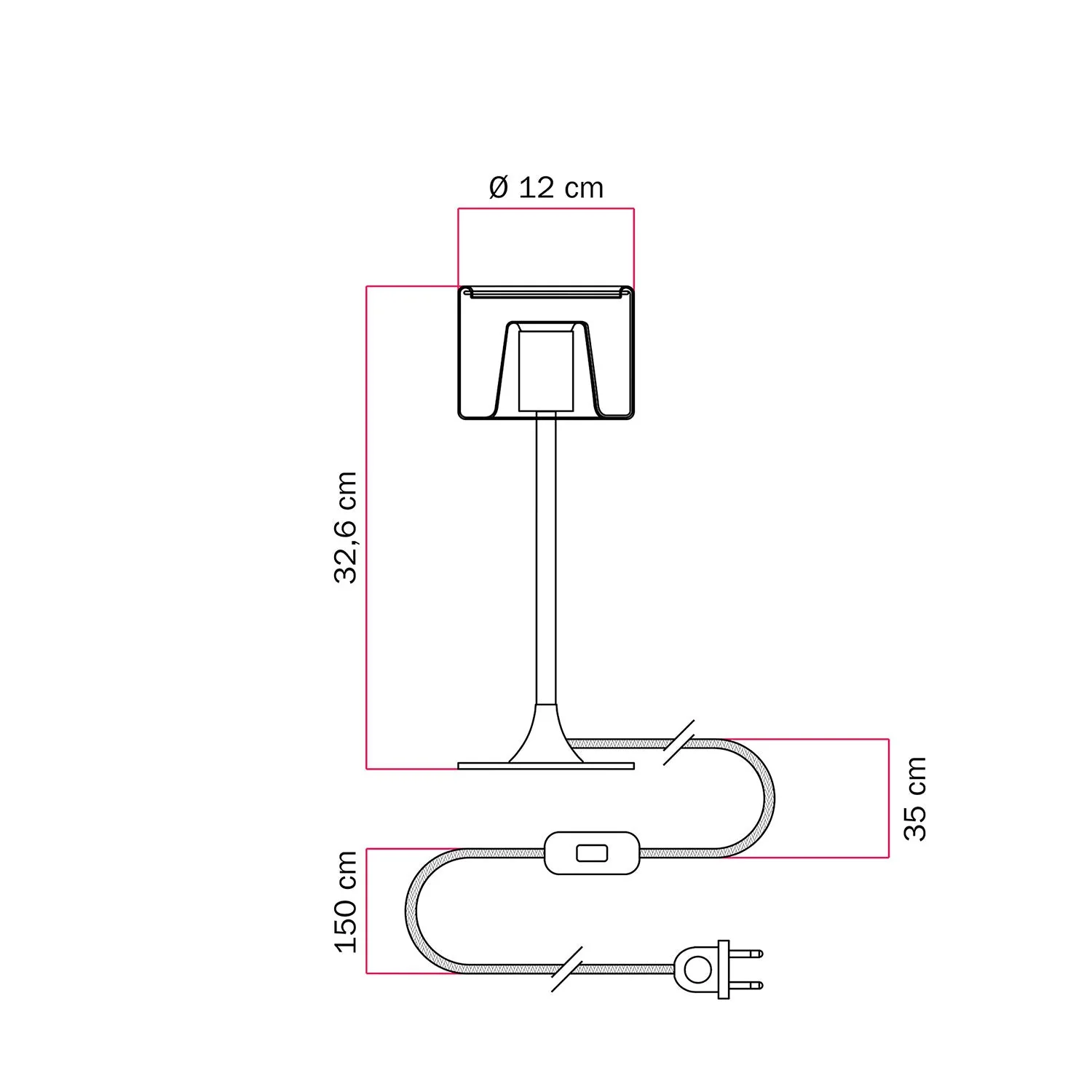 MAG-Y table lamp with round metal base and Ghost transparent light bulb - Matt white - Image 4