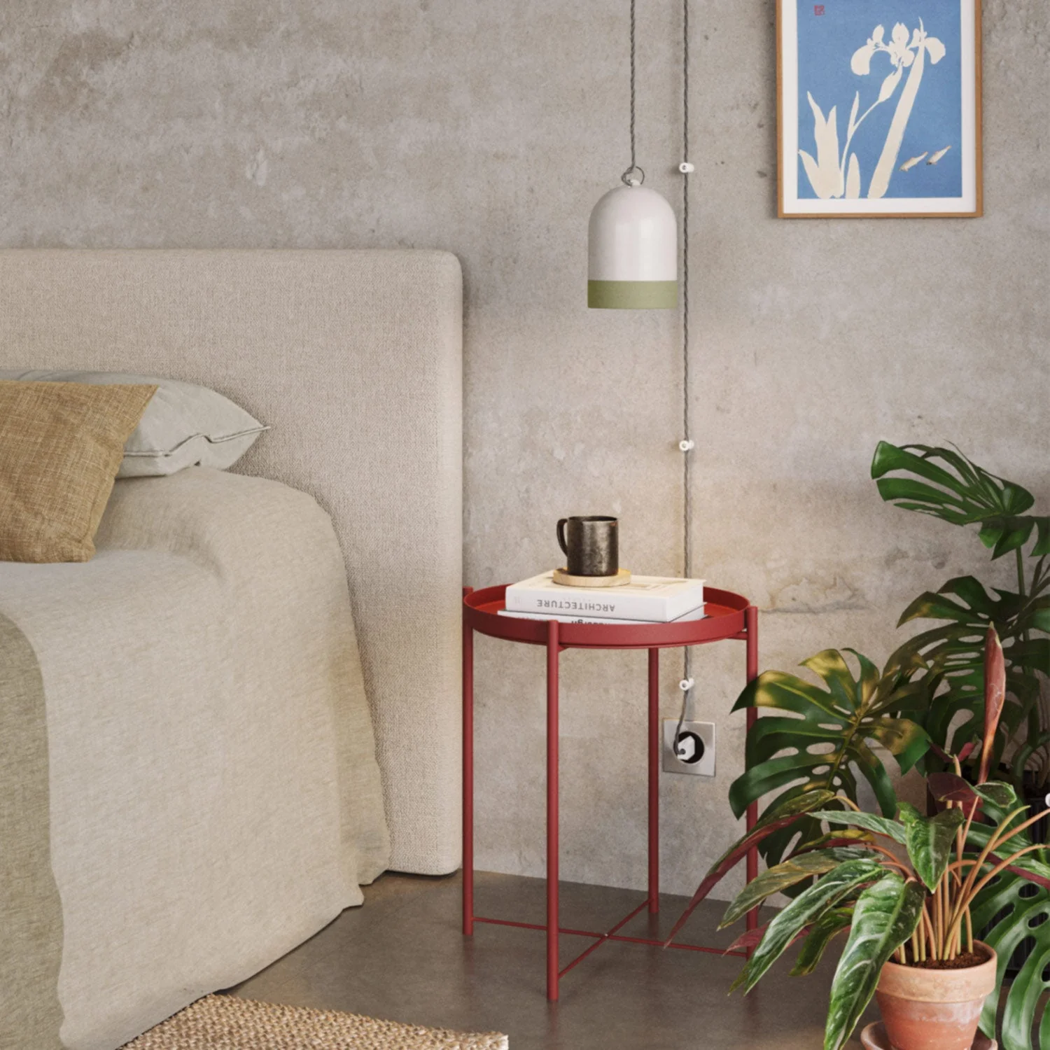 Mini XS Bell Lampshade, two-tone ceramic in White and Sage Green, Materia collection - Made in Italy - Image 2