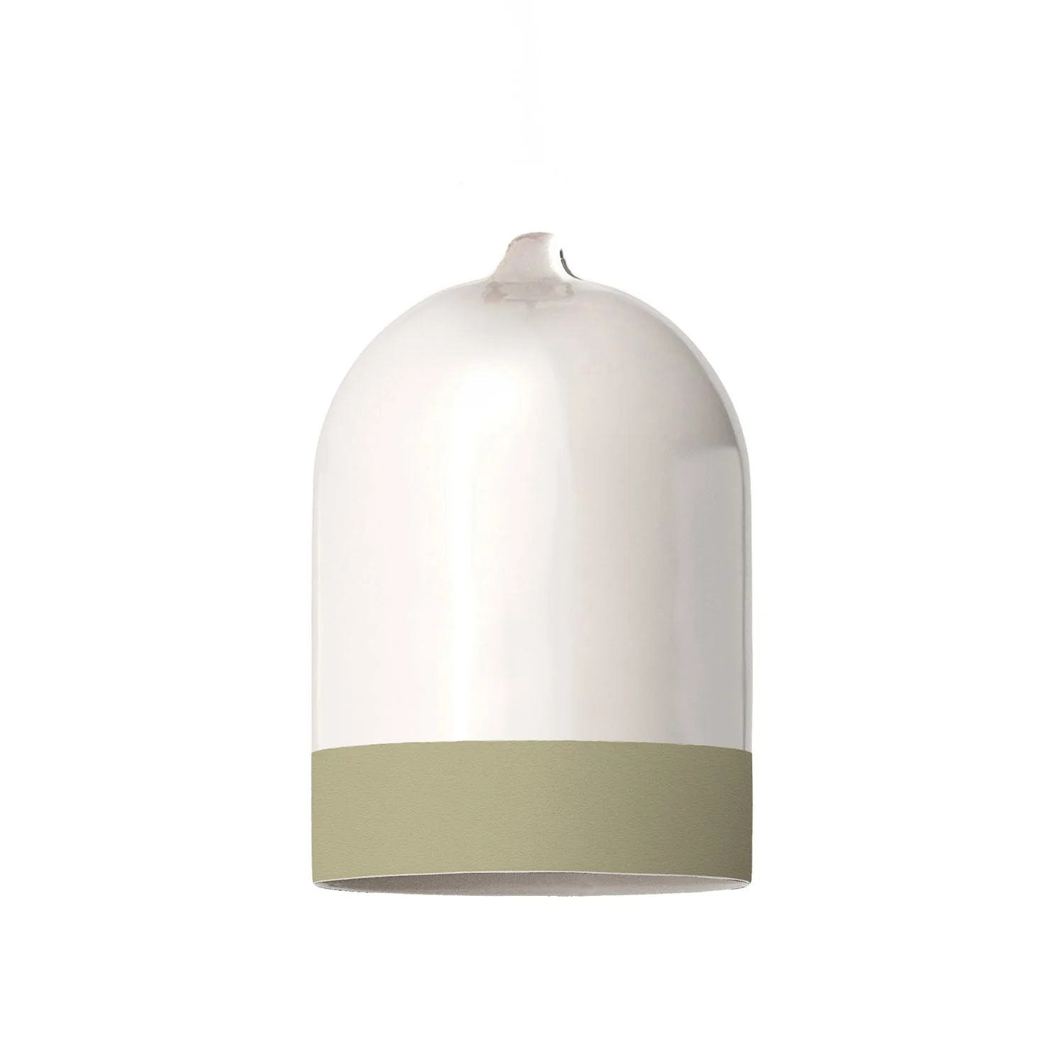 Mini XS Bell Lampshade, two-tone ceramic in White and Sage Green, Materia collection - Made in Italy - Image 3