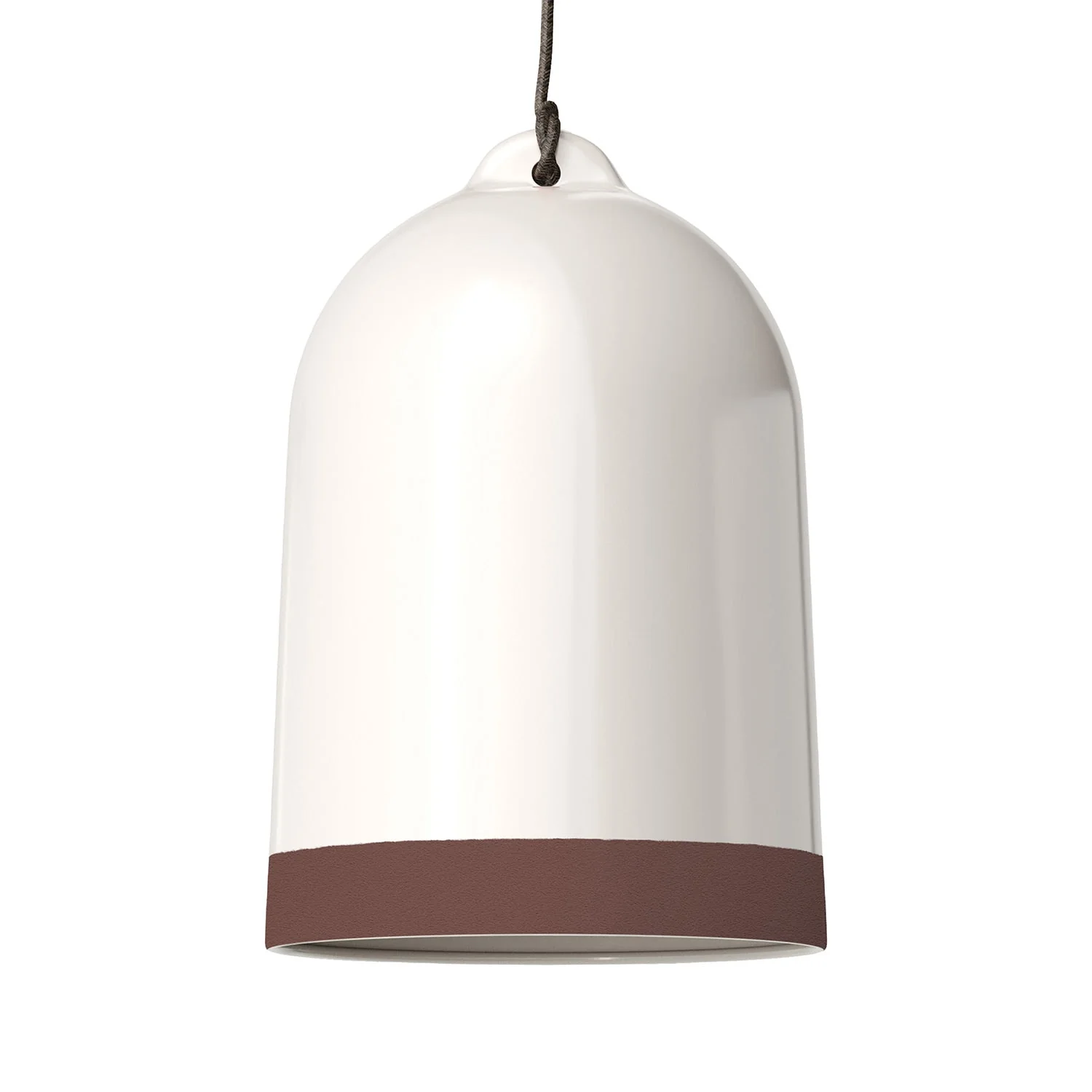 Campana XL bicolour ceramic lampshade in White and Brown, Materia collection - Made in Italy