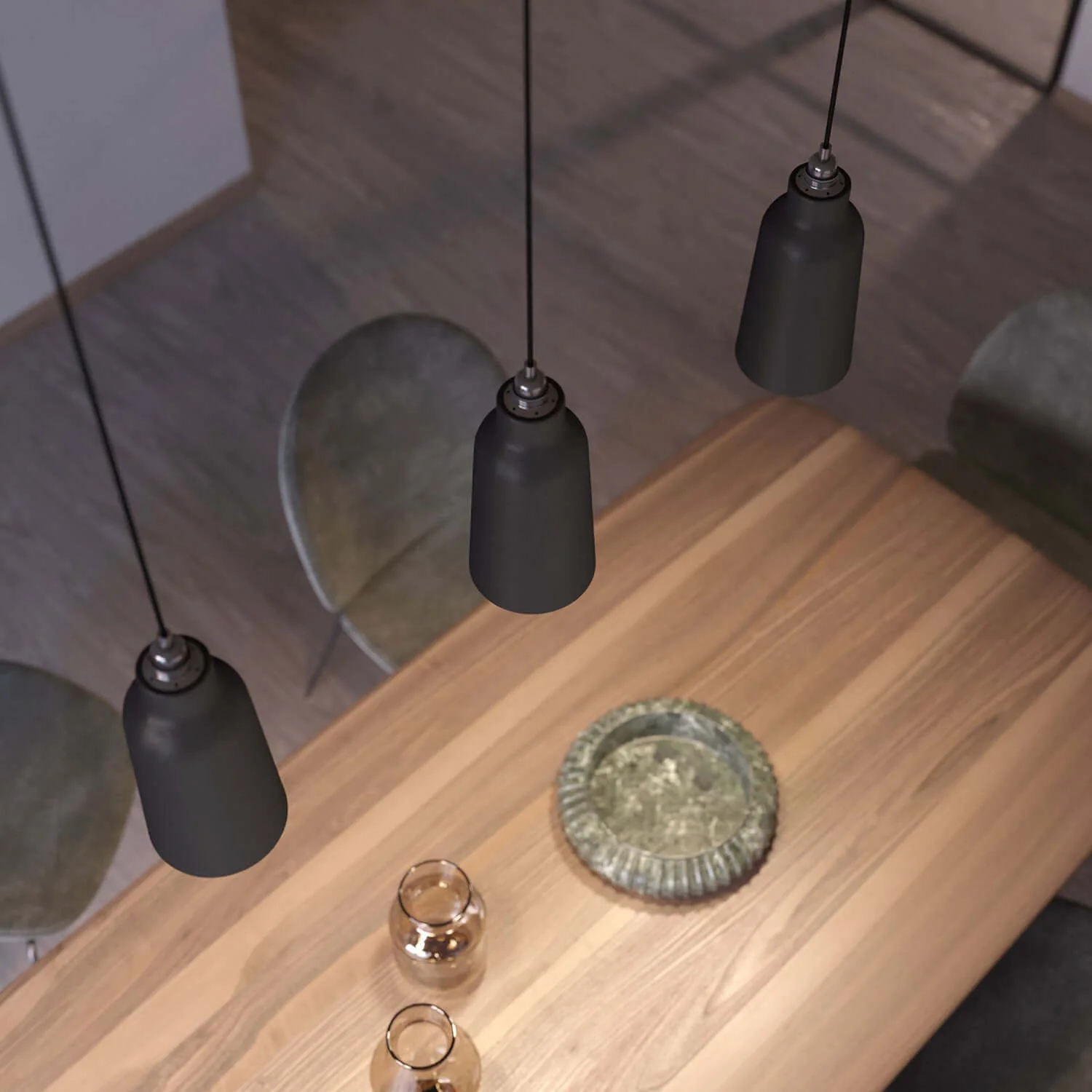 Lampshade Bottiglia in ceramic, Materia collection - Made in Italy - Slate - Image 3