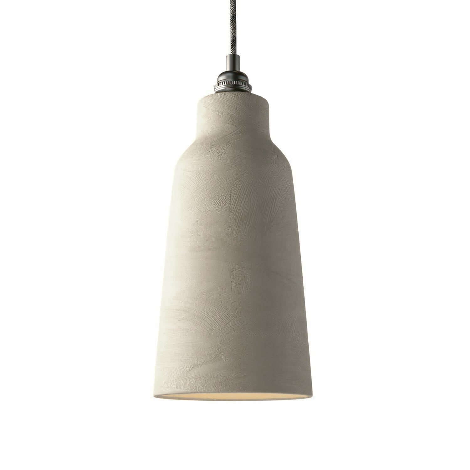Bottle ceramic lampshade, Materia collection - Made in Italy - Striated dove-grey