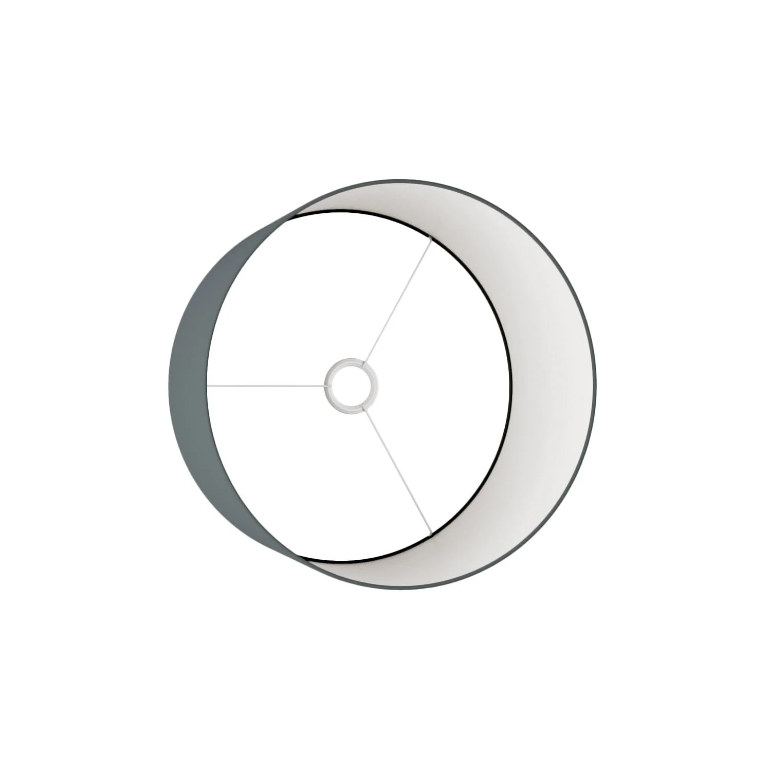 Lampshade Cylinder L in fabric with E27 fitting - Made in Italy - Dark Gray Teletta - Image 3