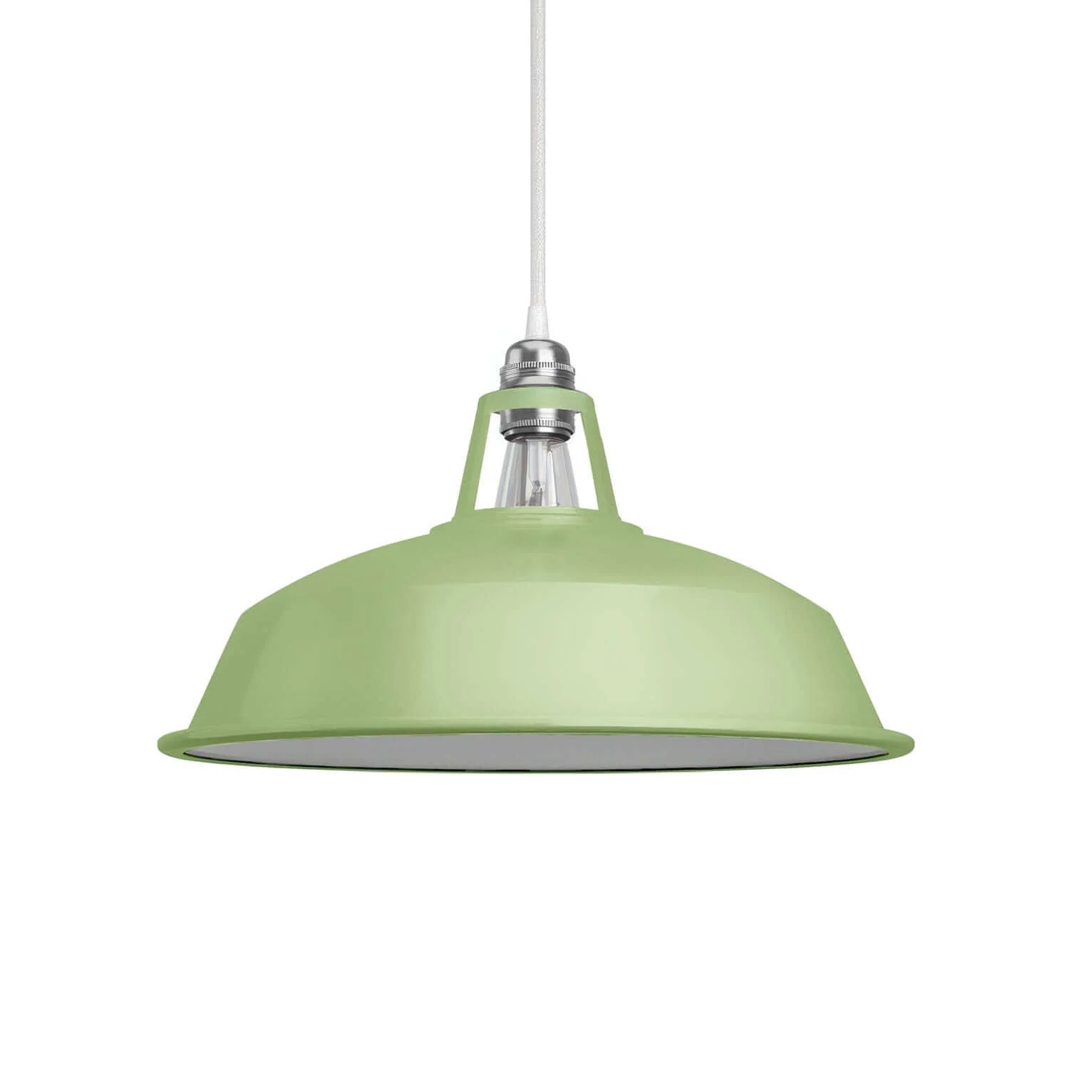 Harbour metal enamelled lampshade with E27 fitting, diameter 38 cm - Meadow Green
