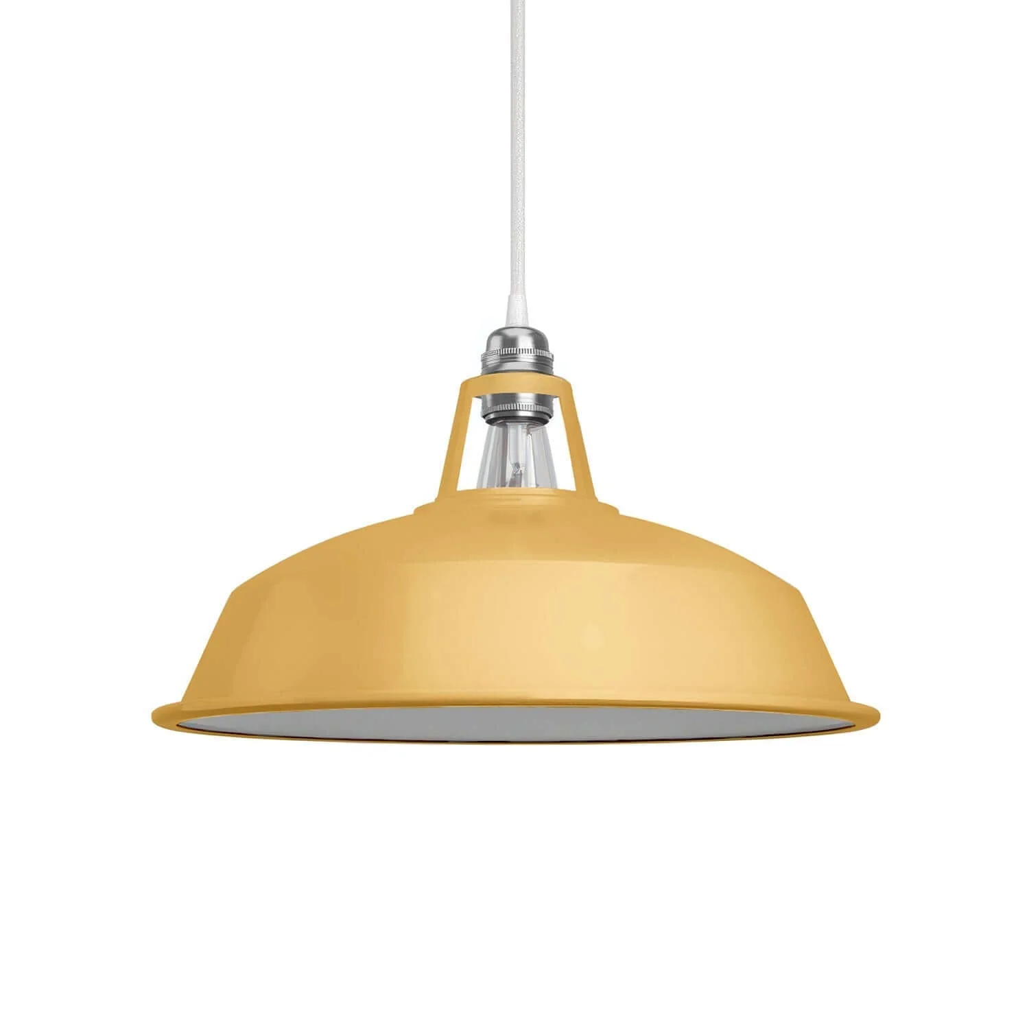 Harbour lampshade in enamelled metal with E27 fitting, diameter 38 cm - Mustard
