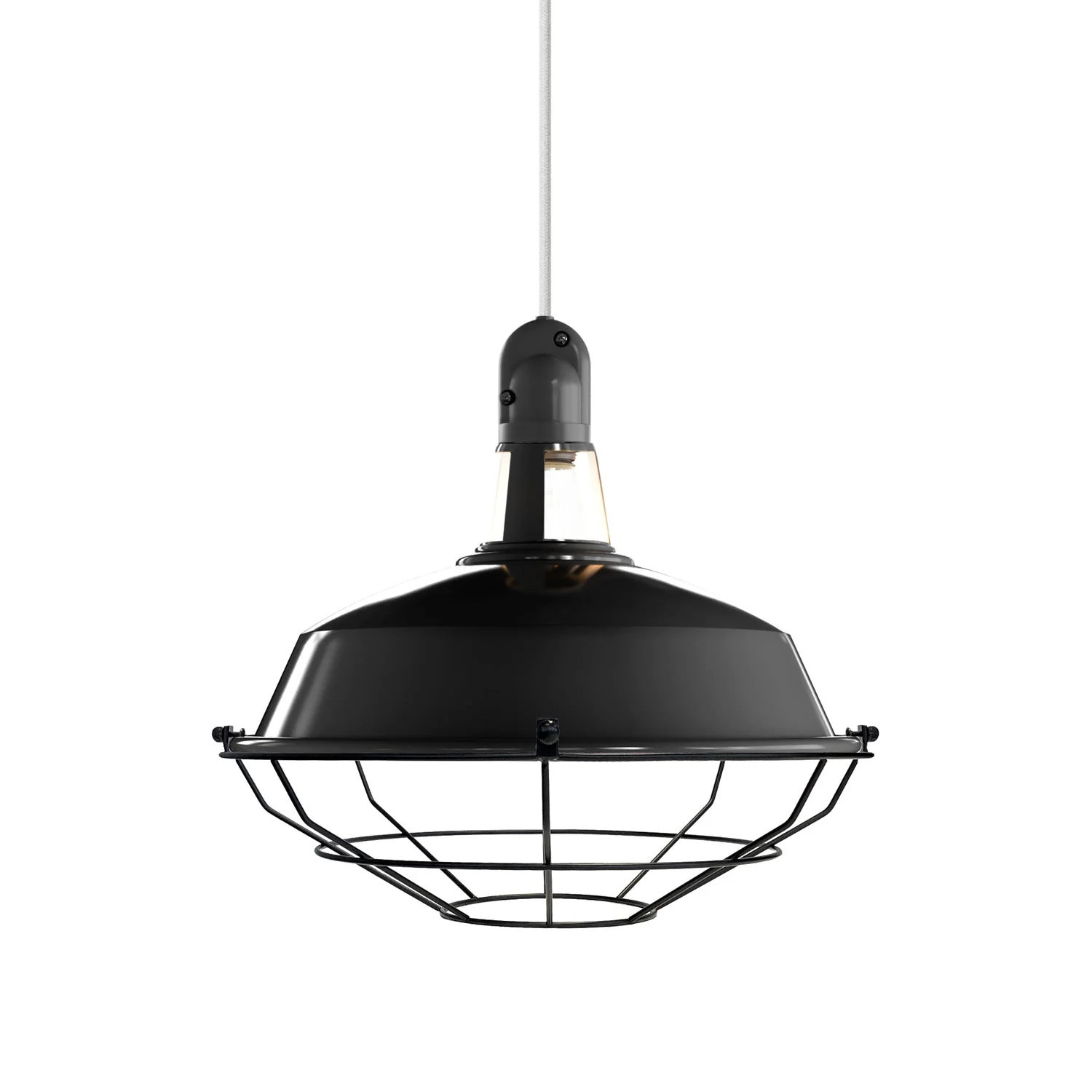 Harbour lampshade with metal cage - Black
