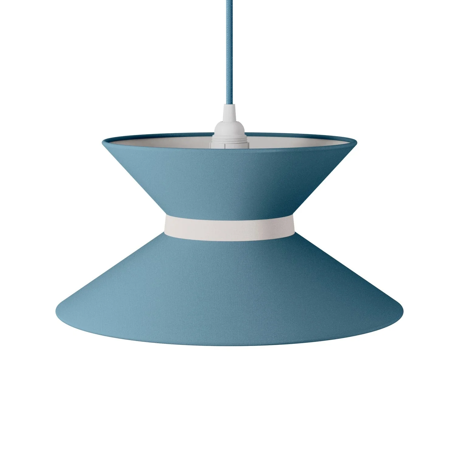 Clessidra Teletta fabric lampshade in severe blue - Made in Italy - Image 4