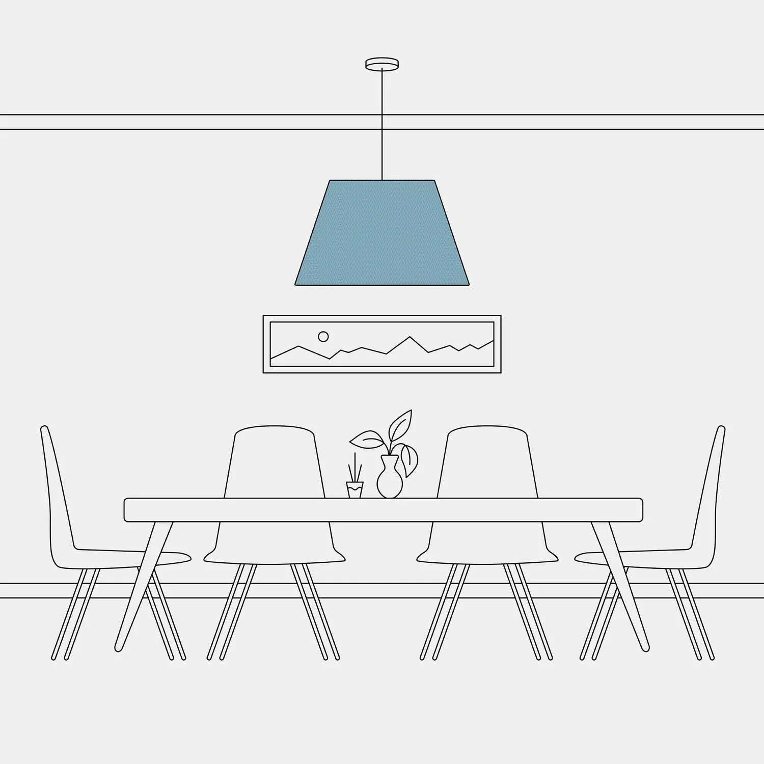 Empire Lampshade L for pendant with E27 fitting - Made in Italy - Light Blue Cotton - Image 5