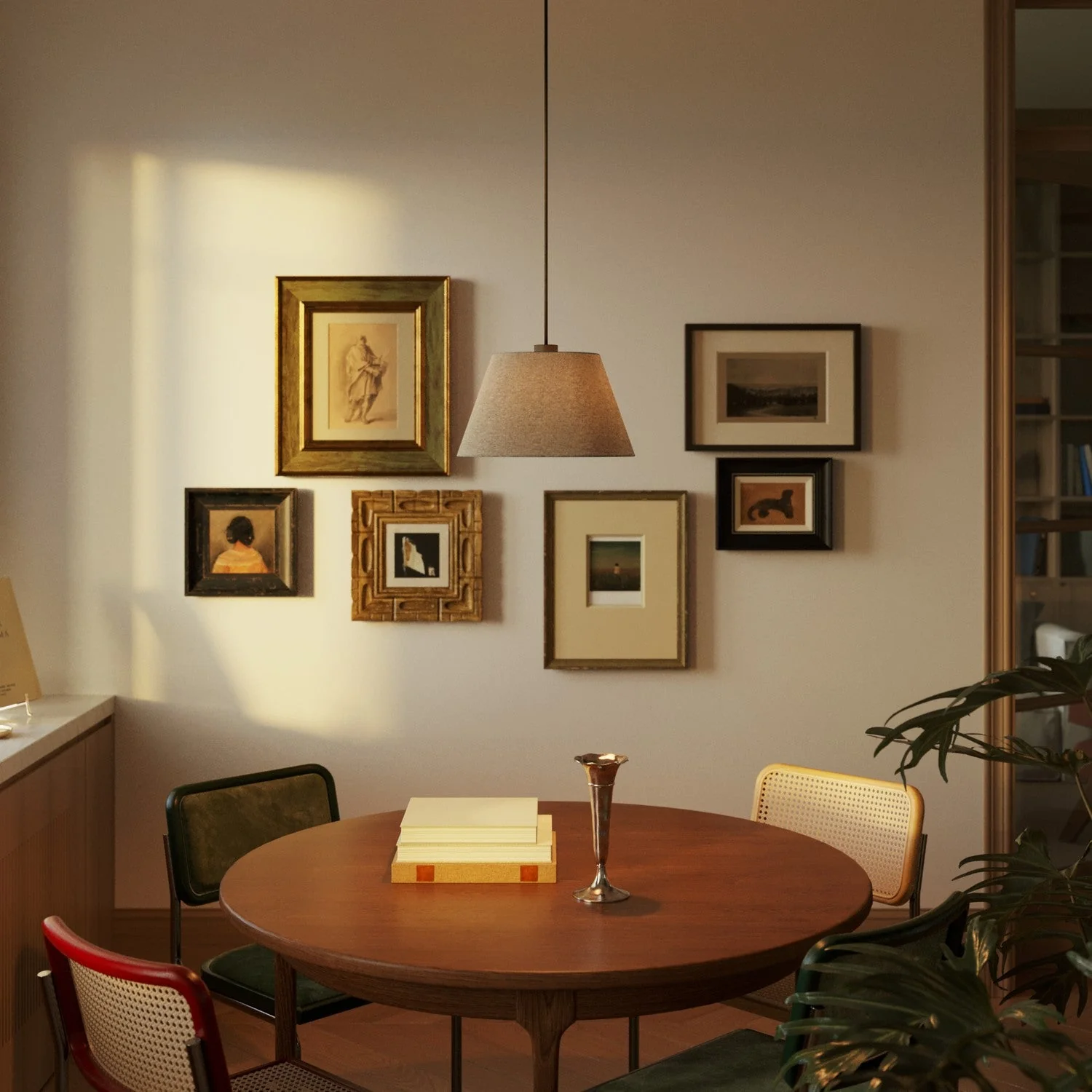 Empire M Lampshade for pendant with E27 fitting - Made in Italy - Light Gray Wool - Image 2