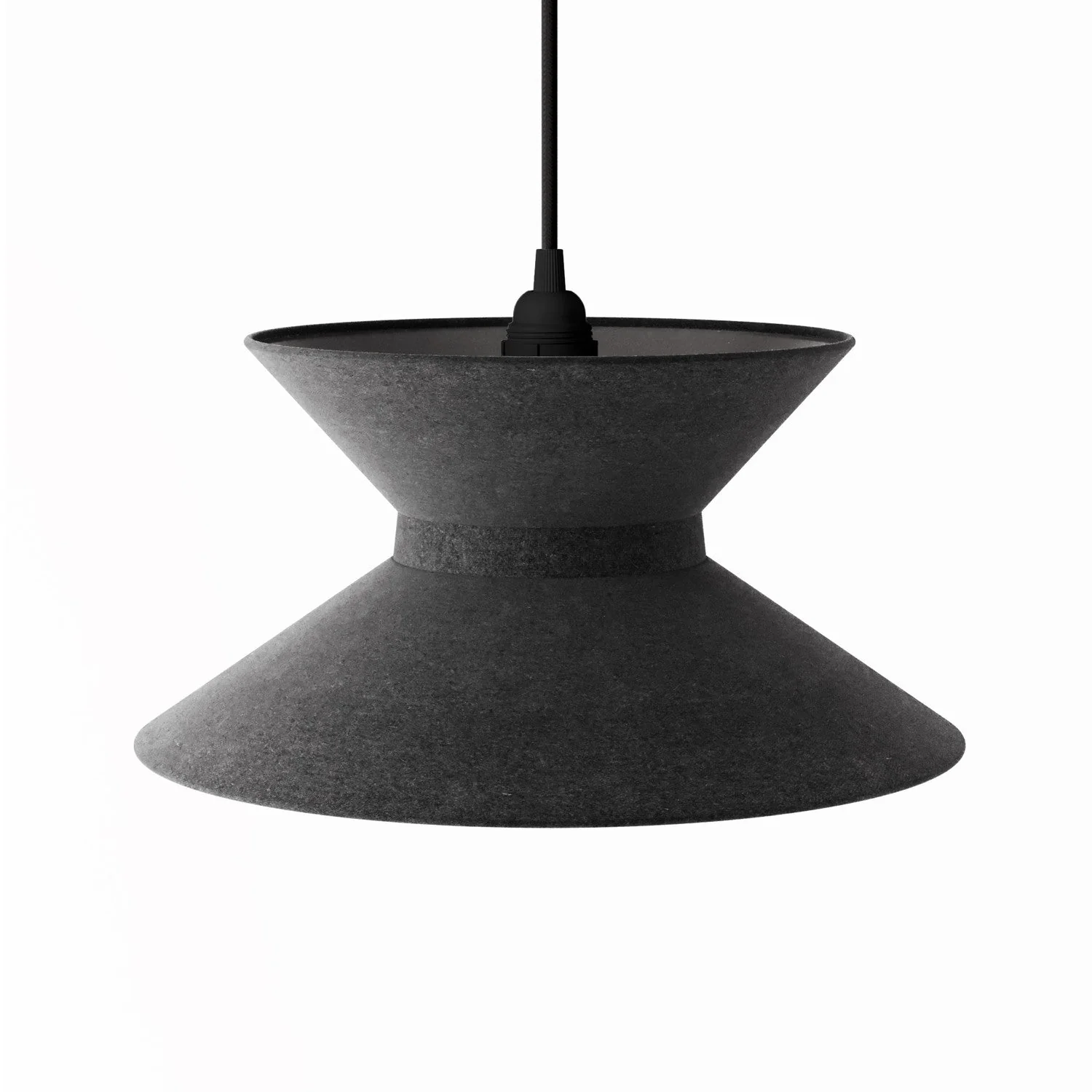 Clessidra Lampshade in fabric for pendant lamp - Dark Gray Wool - Image 13