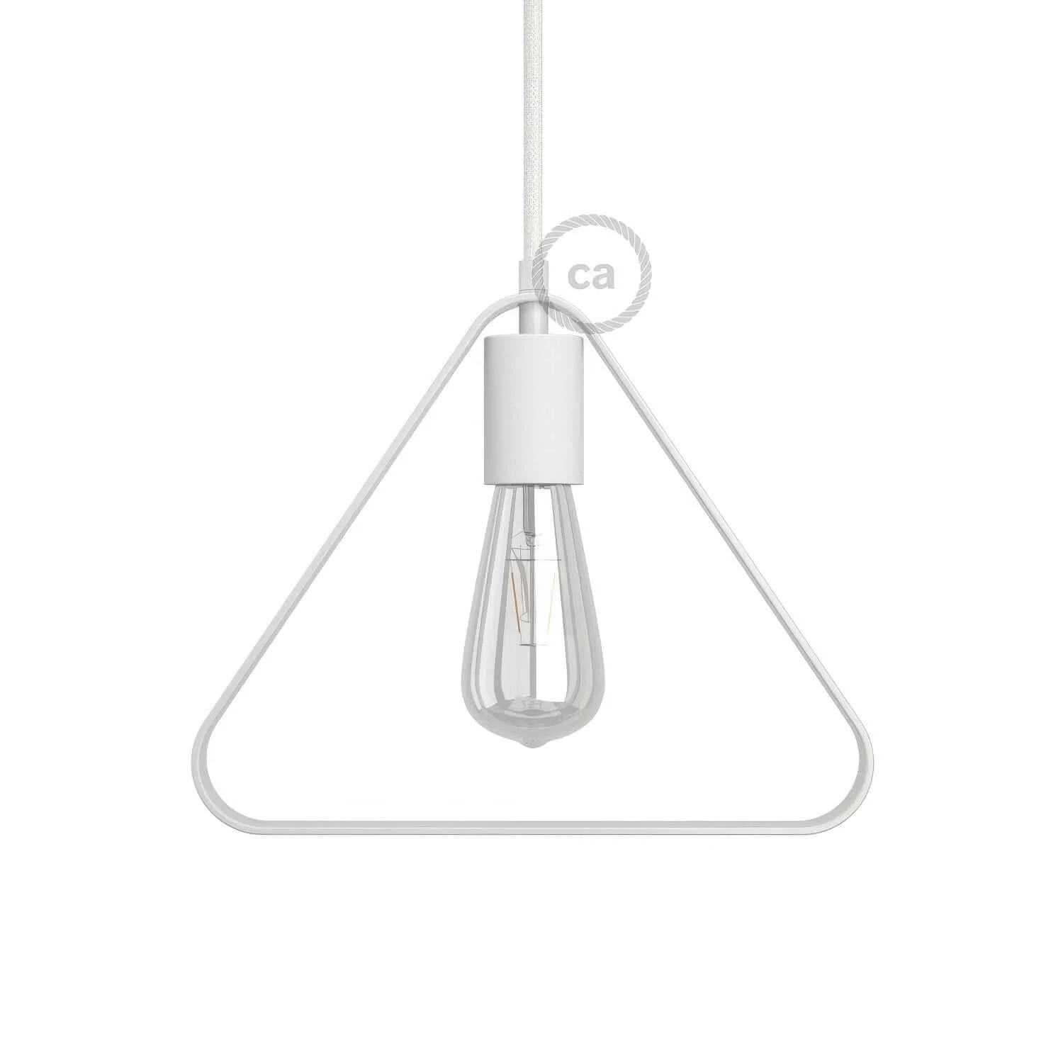 Metal Duedì Apex lampshade with metal lamp holder cover and E27 lamp holder - White