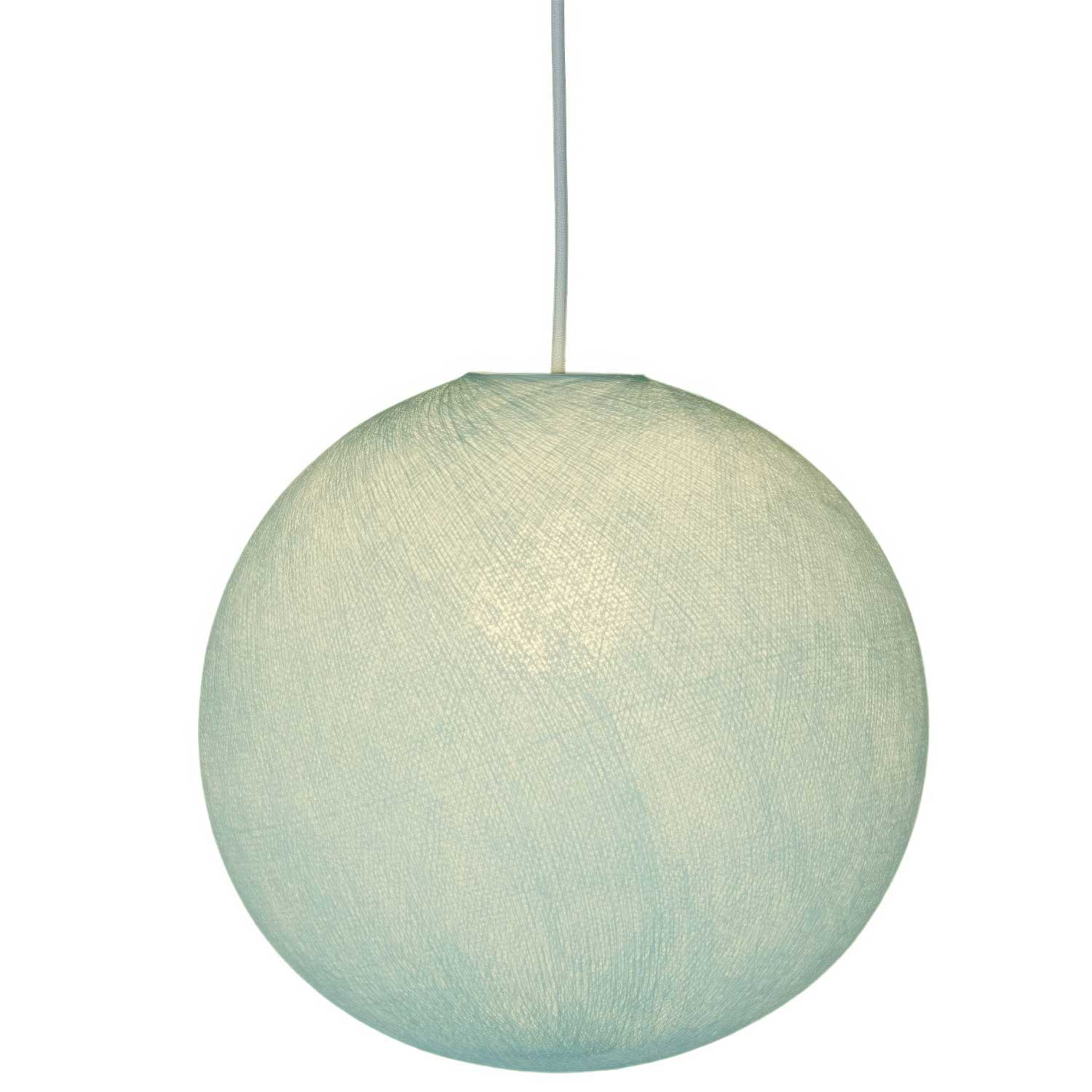 Sphere Lampshade in 100% handmade yarn - Powder Blue Polyester - Image 2