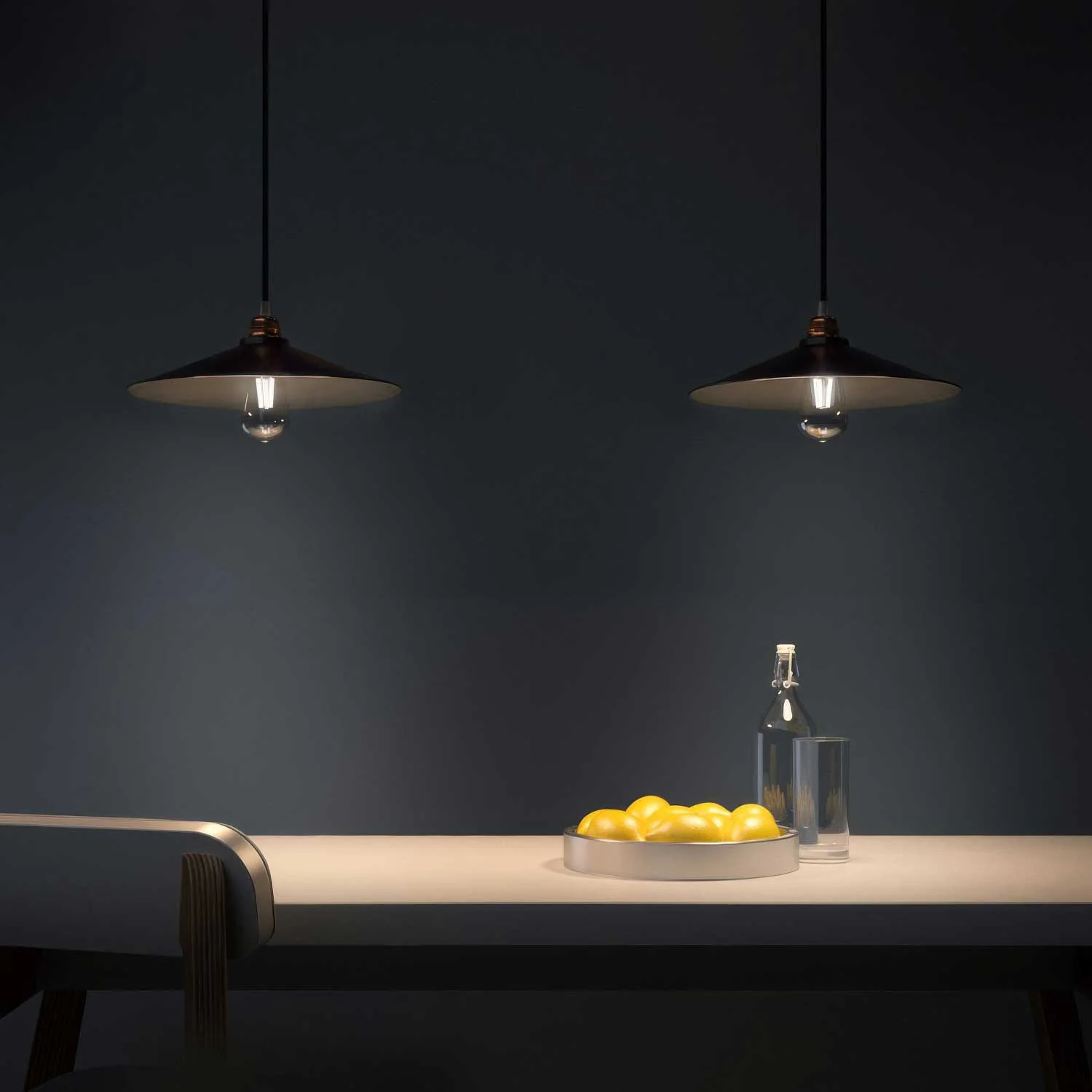 Swing lampshade in enamelled metal with E27 fitting - Black inner Black - Image 2
