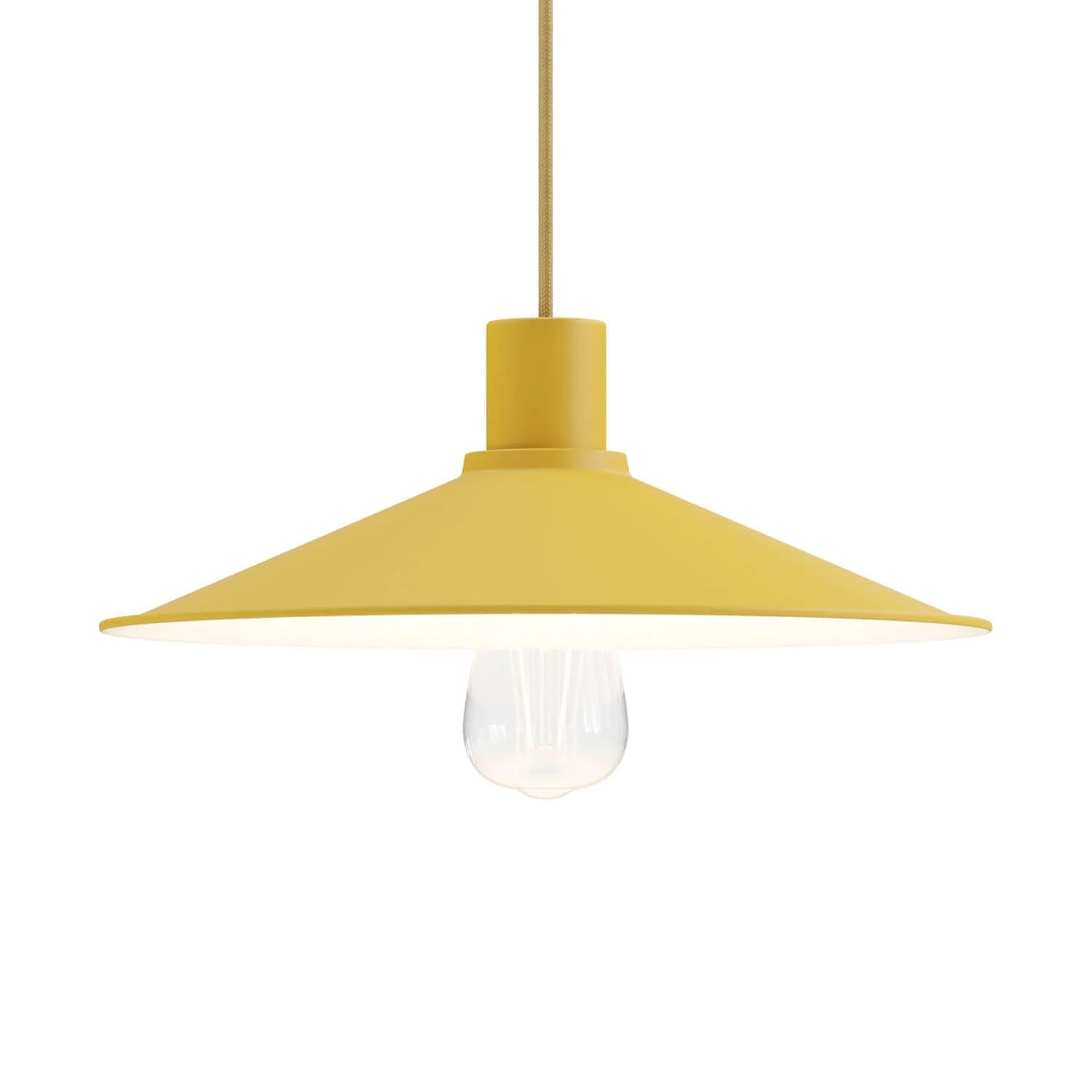 Swing lampshade in enamelled metal with E27 fitting - Mustard