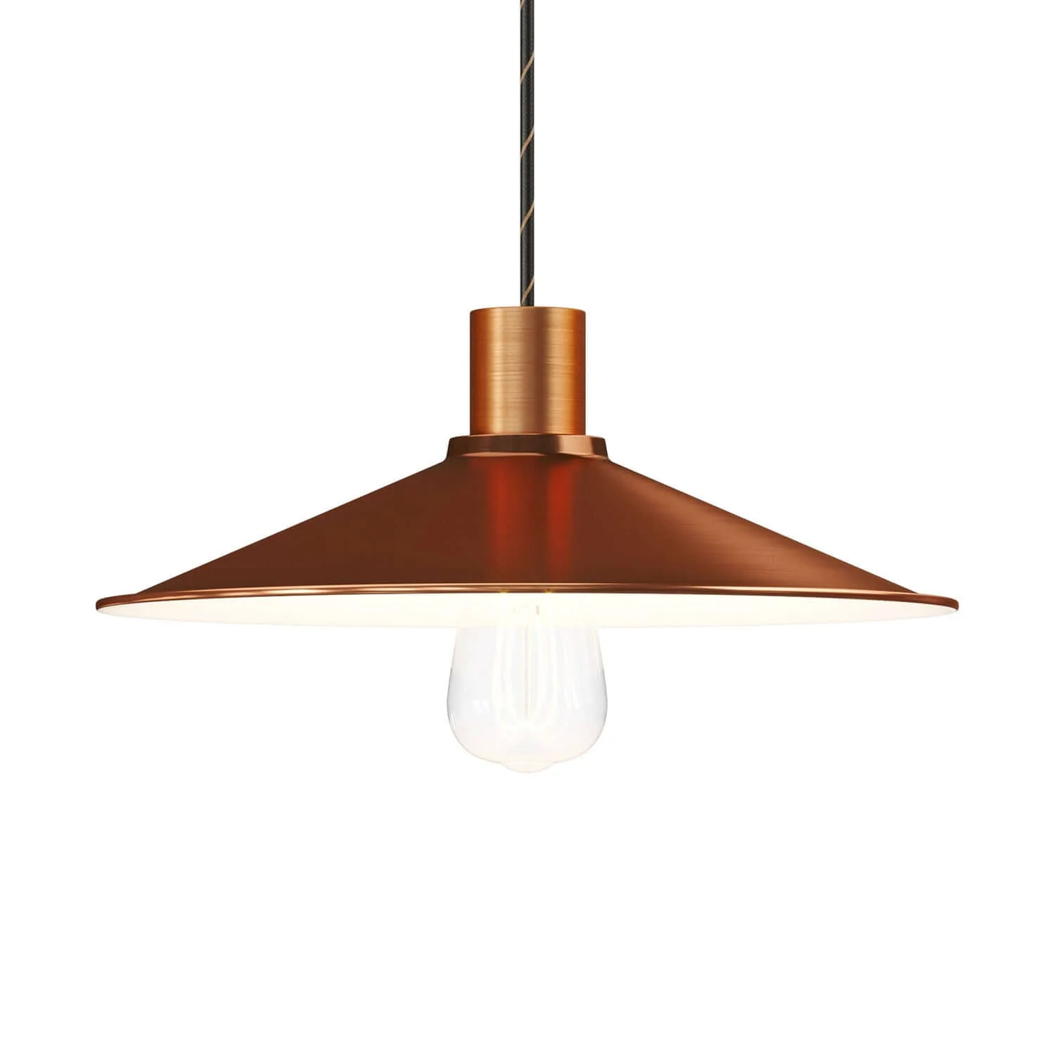 Swing Lampshade in enamelled metal with E27 fitting - Satin copper