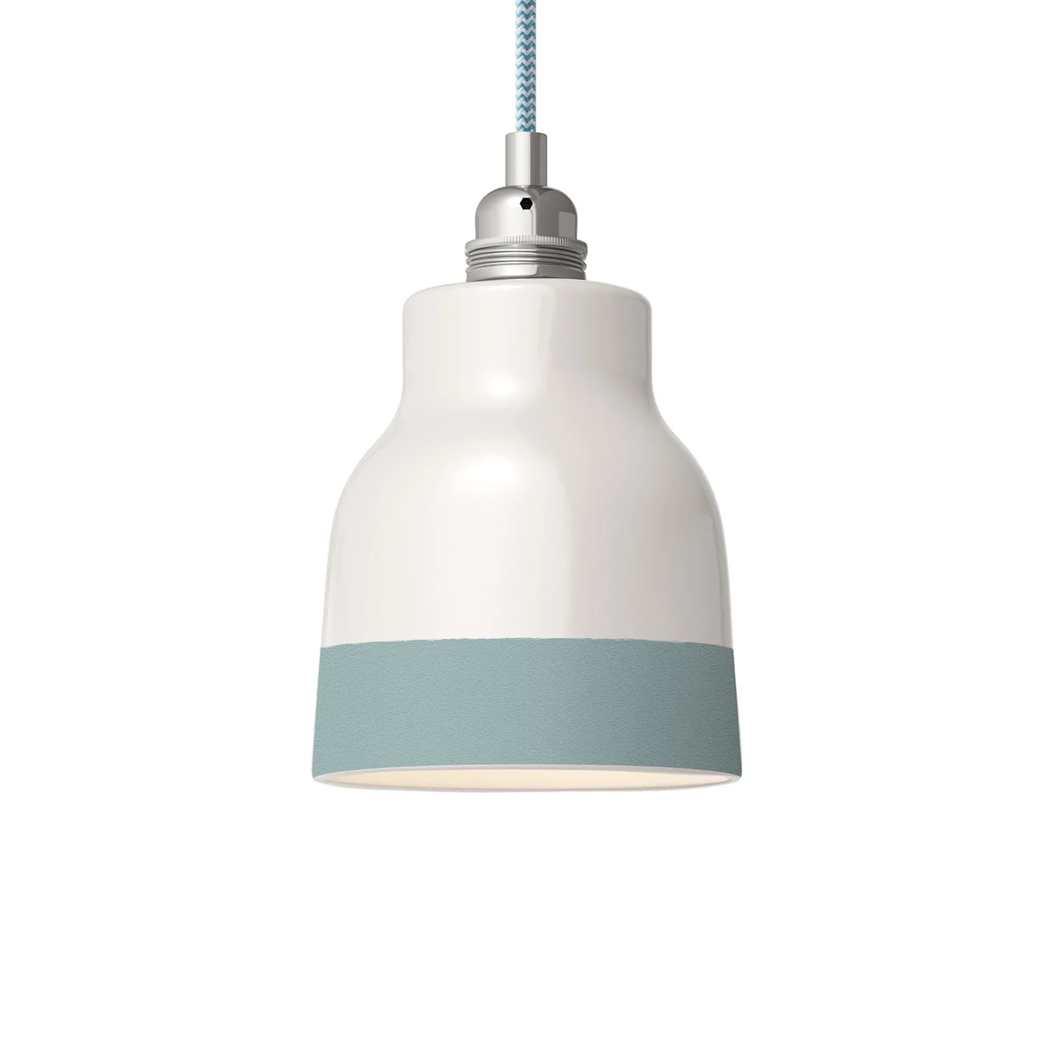 Bicolour vase lampshade in white and blue ceramic, Materia collection - Made in Italy