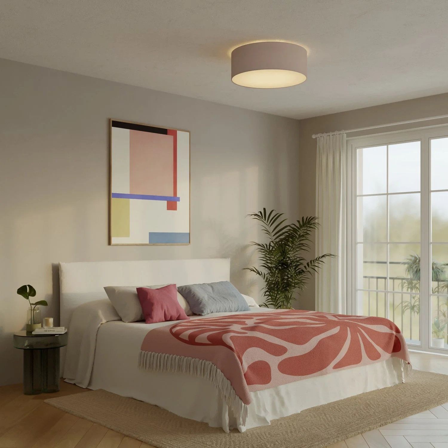 Large Arenal ash fabric ceiling light - Made in Italy - Image 2