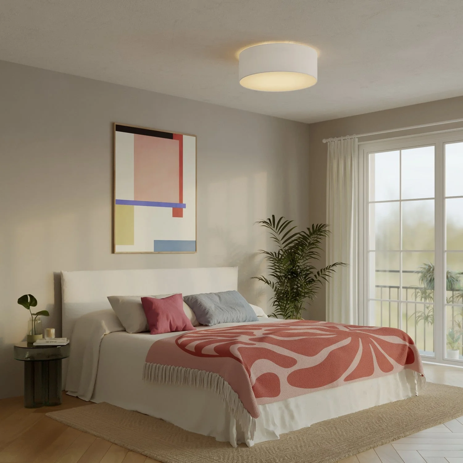 Large Arenal sand fabric ceiling light - Made in Italy - Image 2