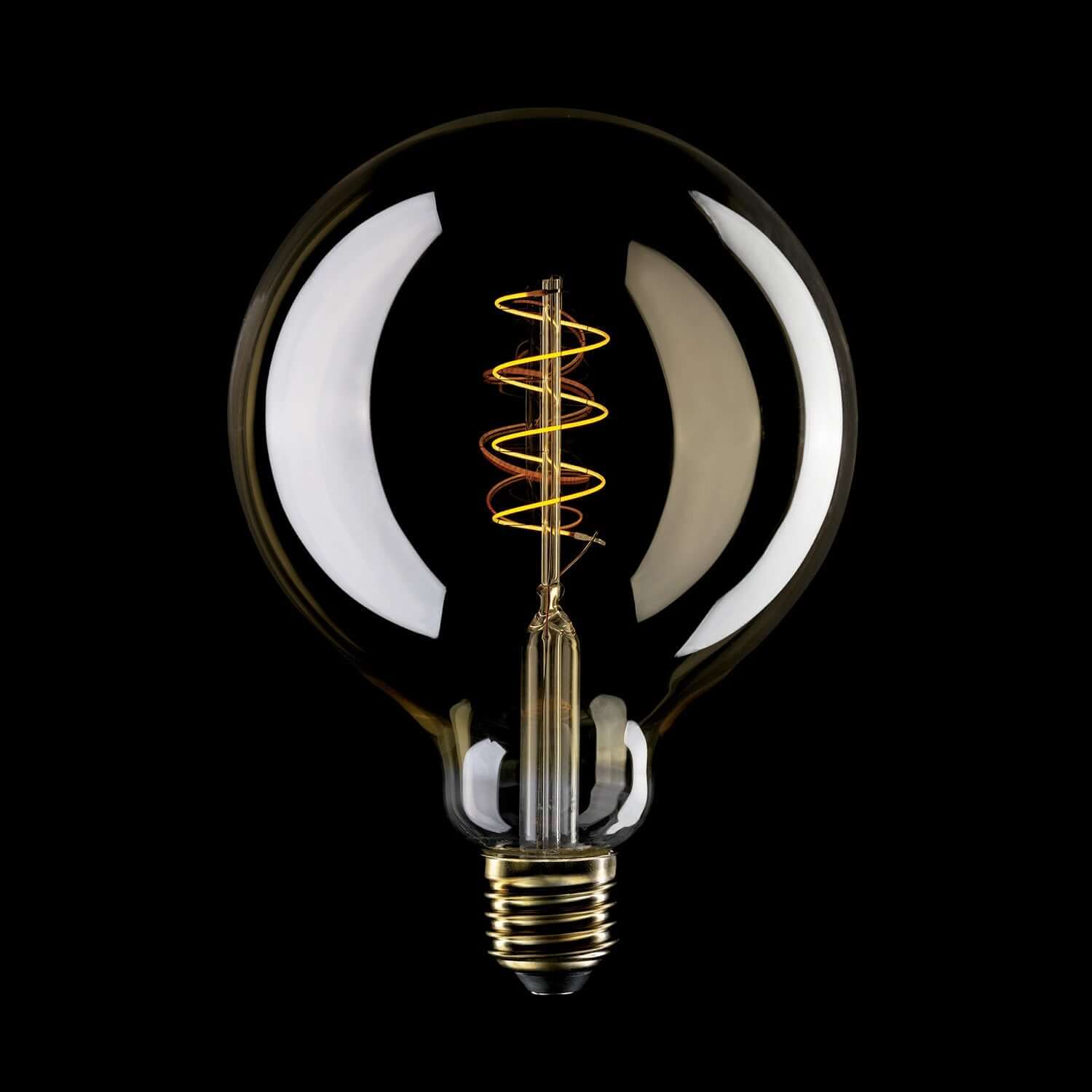 LED Light bulb Gold Carbon Line spiral filament Globe G125 4W 250Lm E27 1800K Dimmable - C07 - Image 2