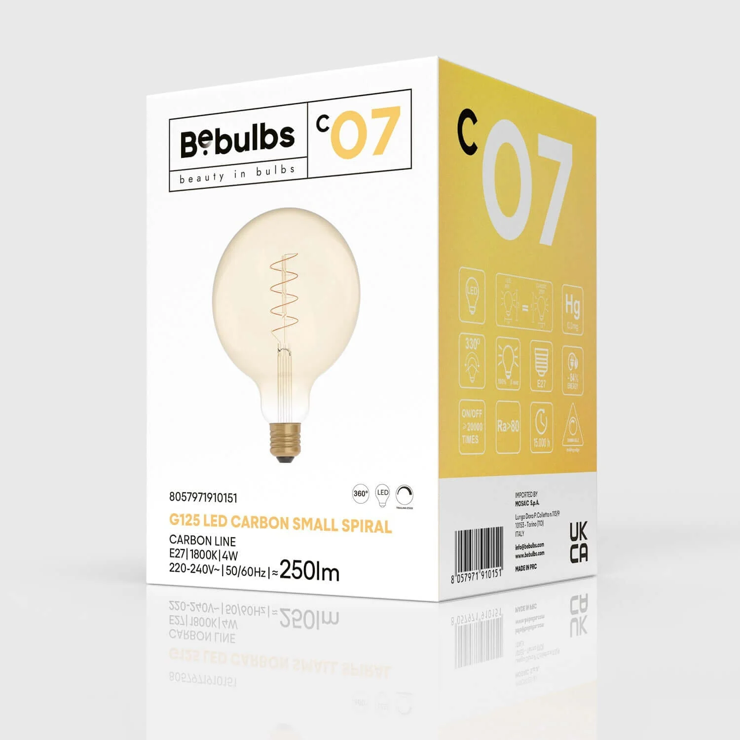 LED Light bulb Gold Carbon Line spiral filament Globe G125 4W 250Lm E27 1800K Dimmable - C07 - Image 4