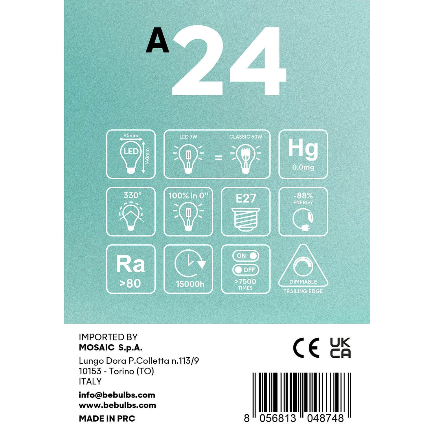 LED Light bulb Half Sphere Copper Globo G95 7W 650Lm E27 2700K Dimmable – A24 - Image 5