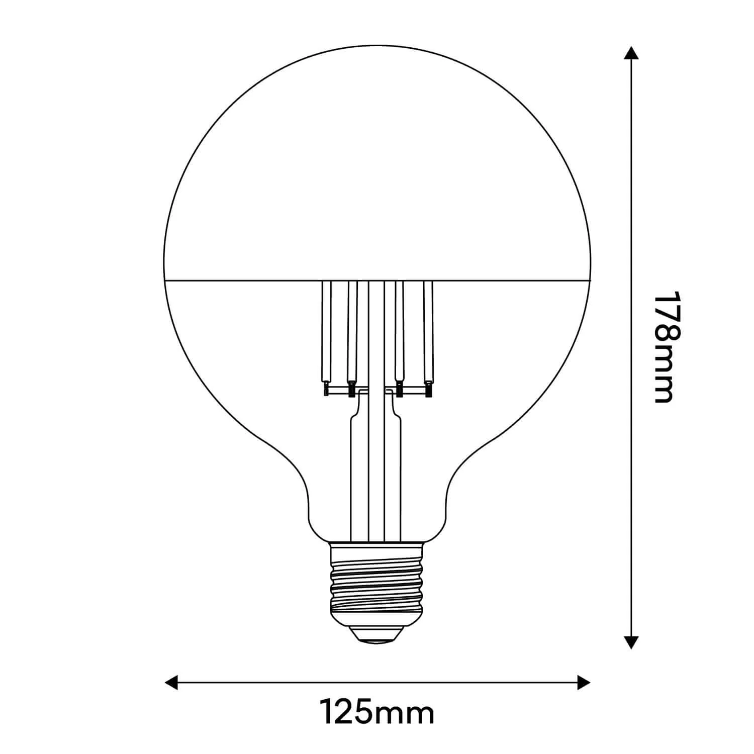 LED Half Sphere Gold Globe G125 7W 650Lm E27 2700K Dimmable Light bulb - A15 - Image 3