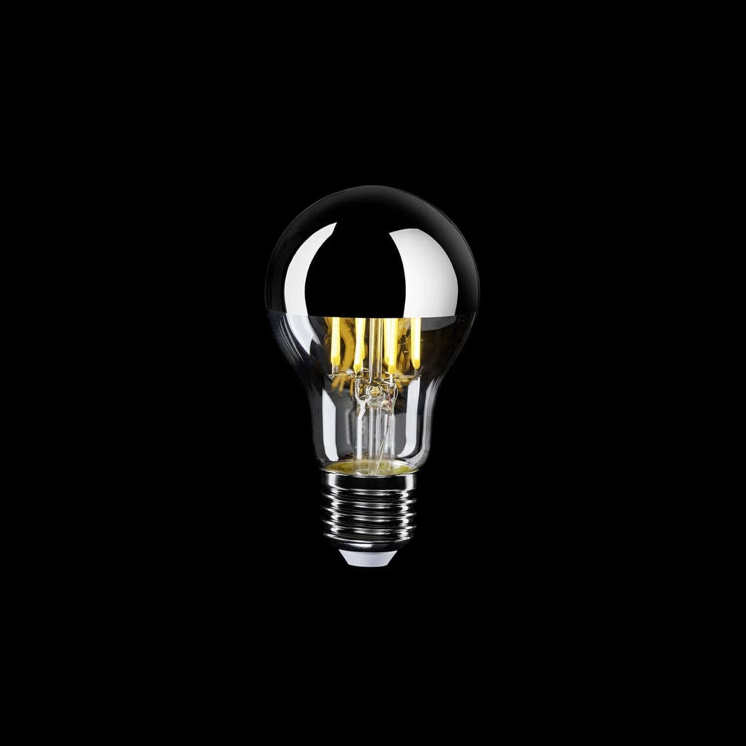 Light bulb LED Half Silver Sphere Drop A60 7W 650Lm E27 2700K Dimmable - A02 - Image 2
