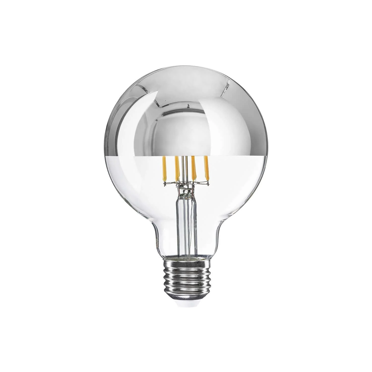 LED Light bulb Silver Half Sphere Globe G95 7W 650Lm E27 2700K Dimmable - A04