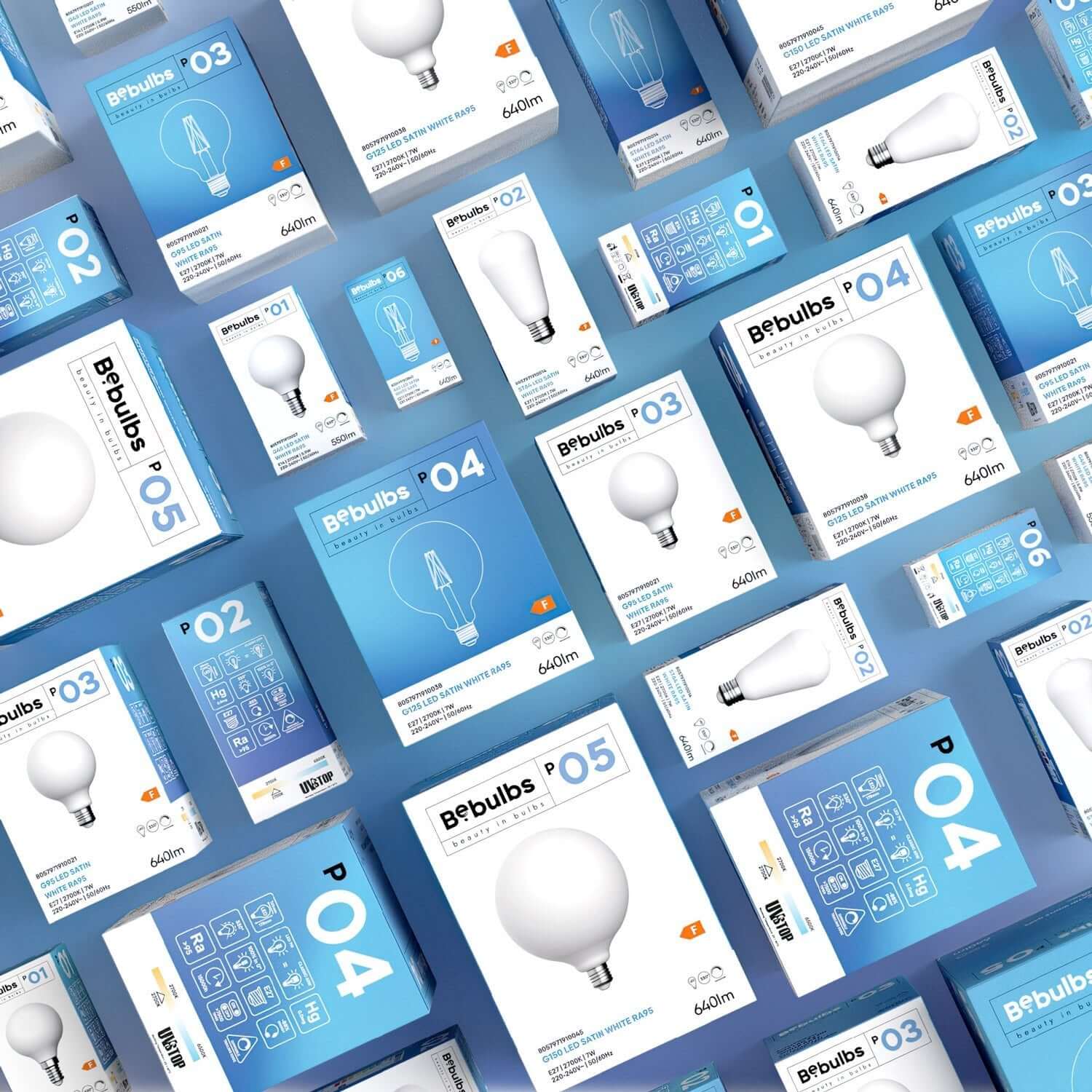 Porcelain Effect LED Light Bulb CRI 95 G125 7W 640Lm E27 2700K Dimmable - P04 - Image 6