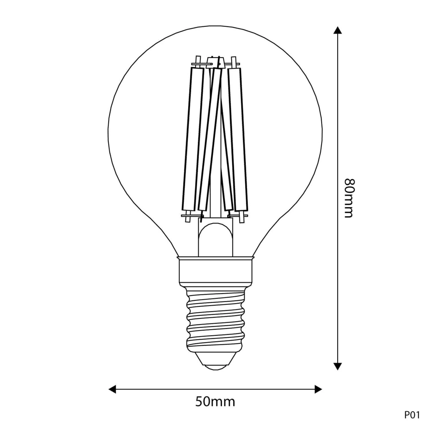 Light bulb LED Porcelain Effect CRI 95 G45 5.9W 550Lm E14 2700K Dimmable - P01 - Image 3
