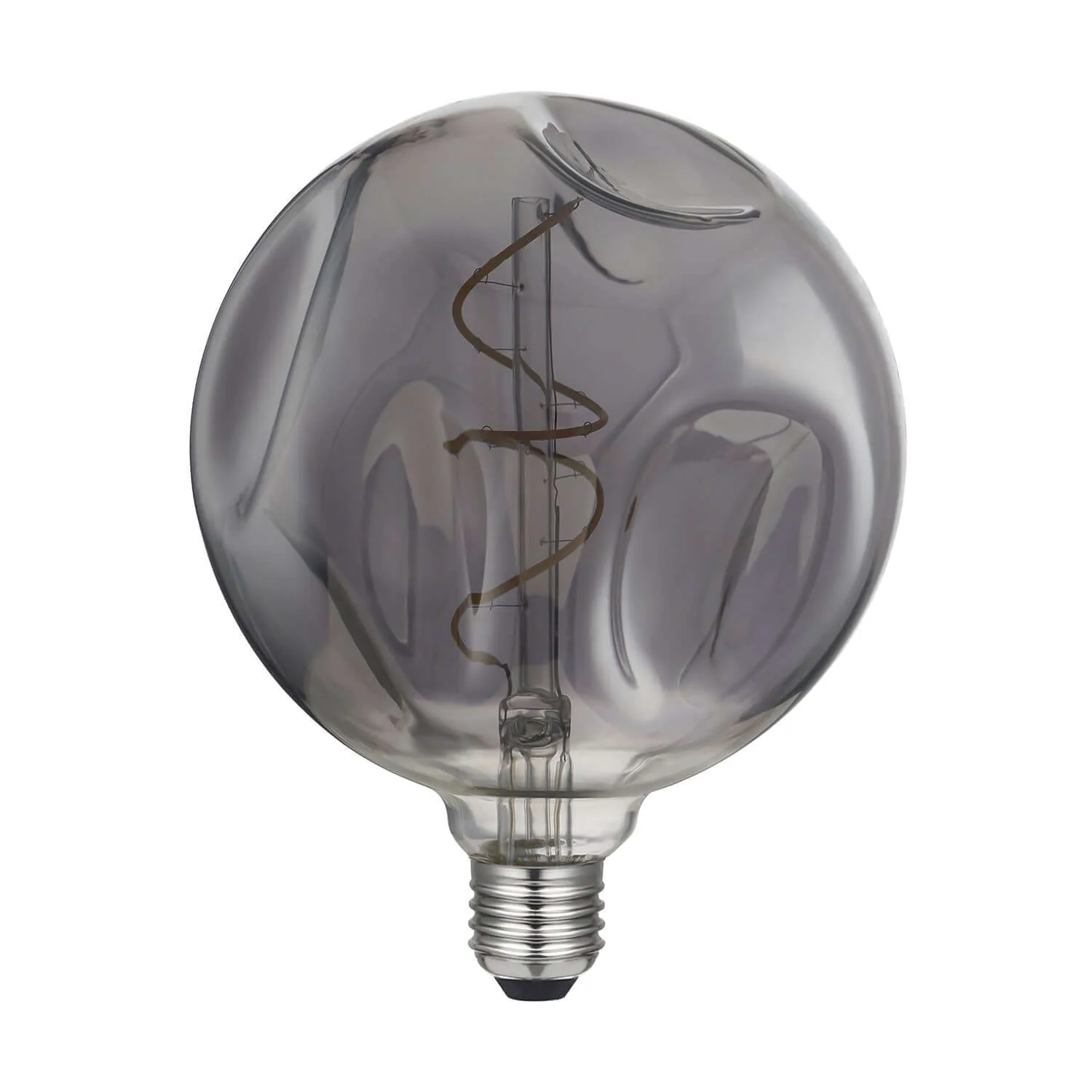 Smoky Bumped Globe G140 Spiral Filament LED Light bulb 5W 150Lm E27 2000K Dimmable