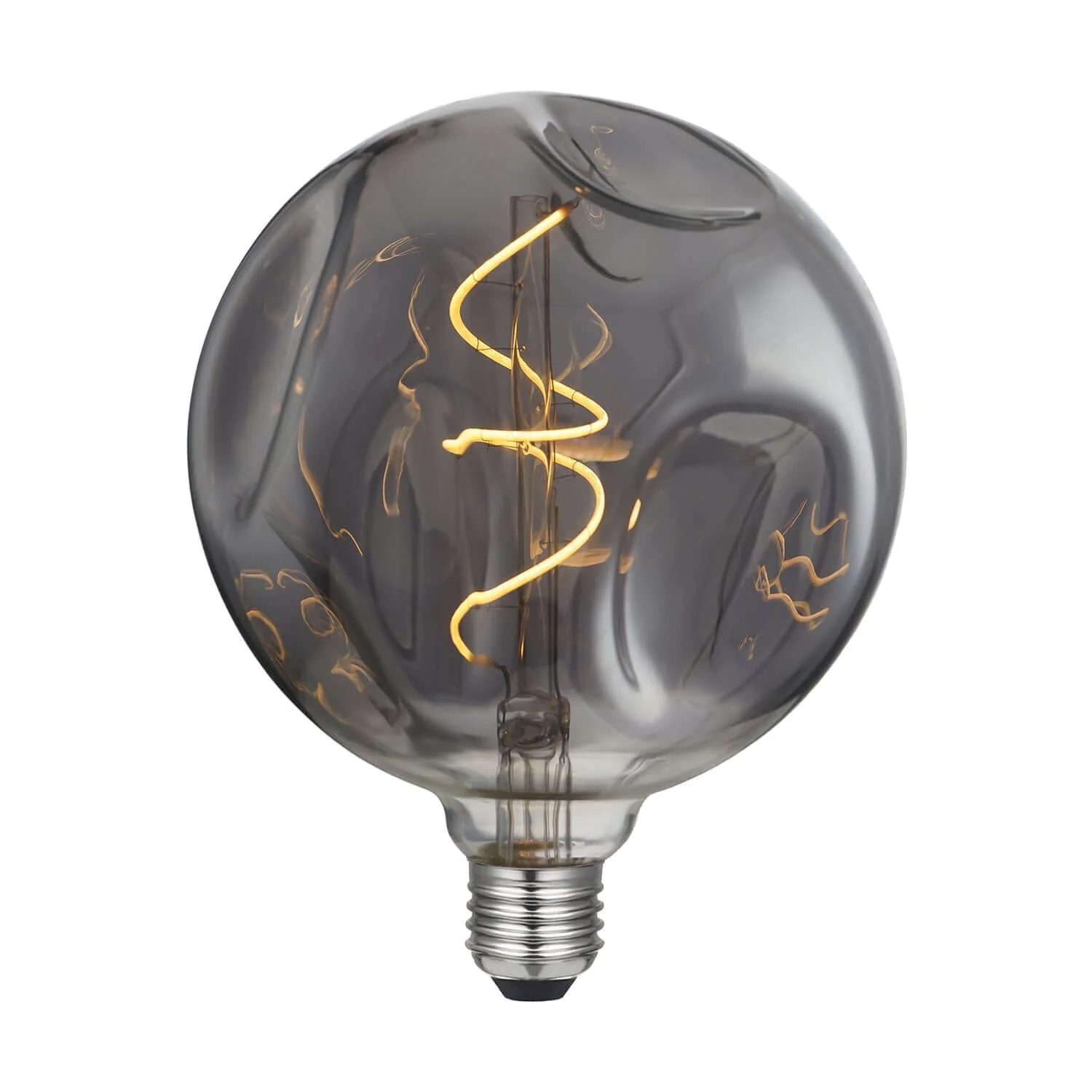 Smoky Bumped Globe G140 Spiral Filament LED Light bulb 5W 150Lm E27 2000K Dimmable - Image 2