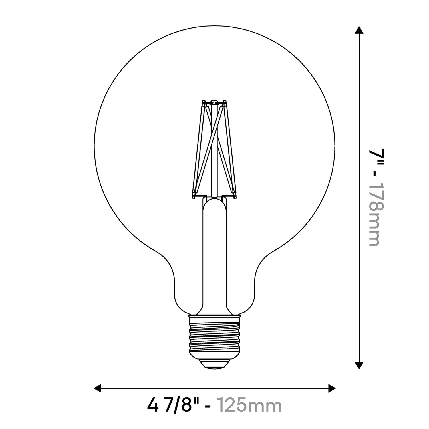 LED Porcelain Effect Light Bulb CRI 95 G40 8.8W 600Lm E26 120V 2700K Dimmable - P04 - Image 3
