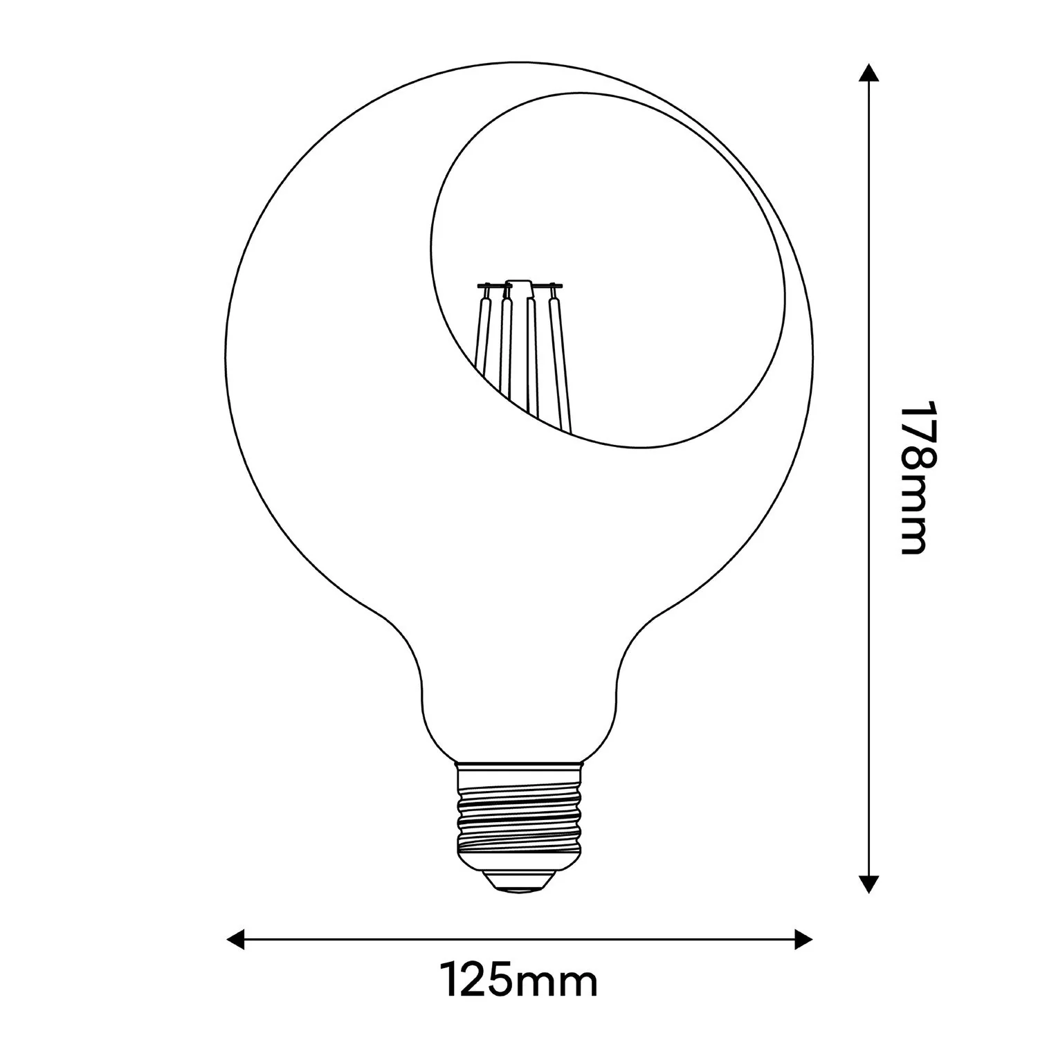 LED Light bulb Camo G125 4.8W 806Lm E27 2700K Dimmable - Orange - Image 5