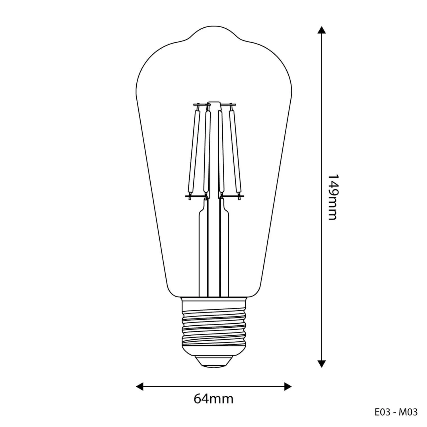 Milky Edison ST64 4W 470Lm E27 2700K LED light bulb - M03 - Image 3
