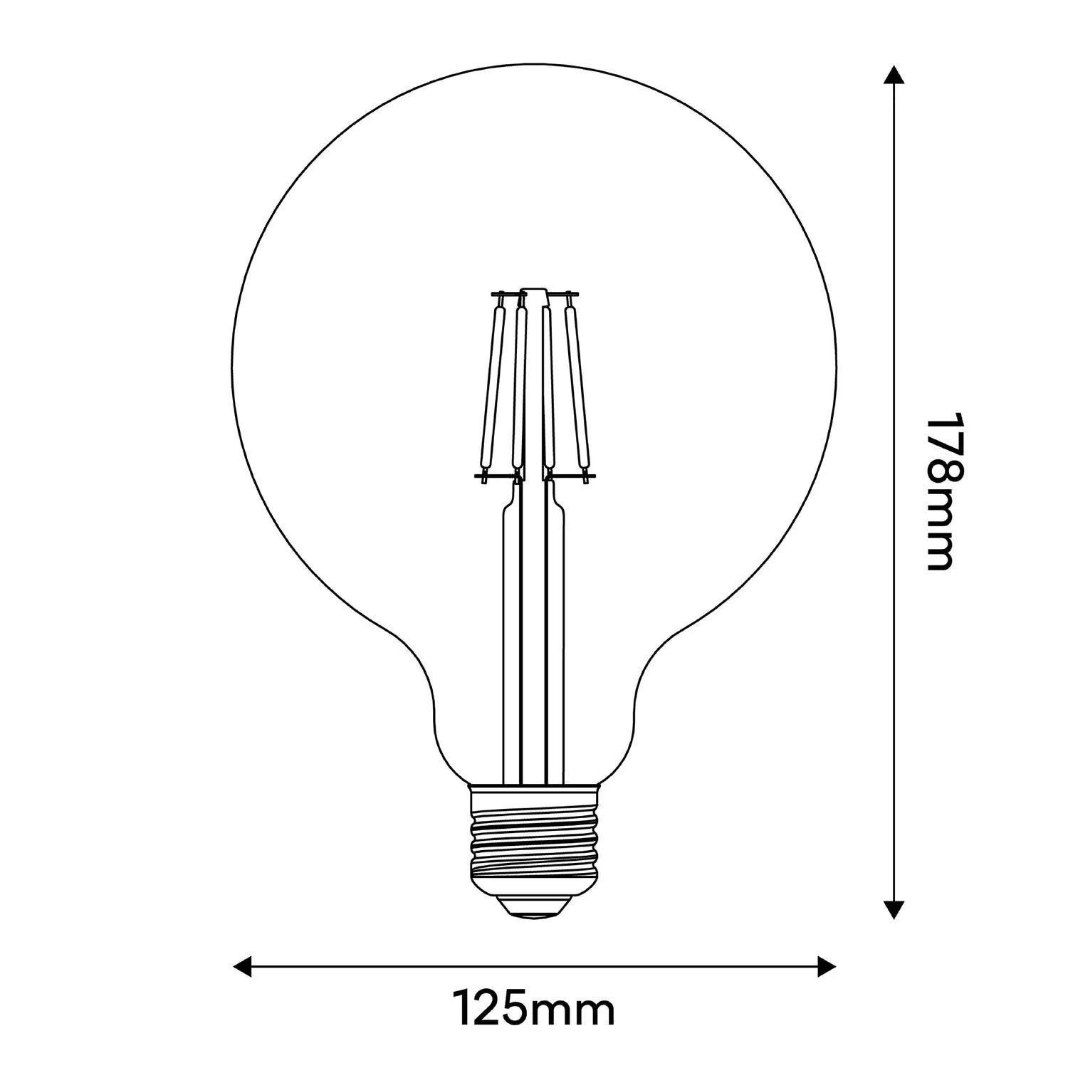 Tattoo Flower LED Light bulb G125 4.5W 470Lm E27 2700K Dimmable - Image 3