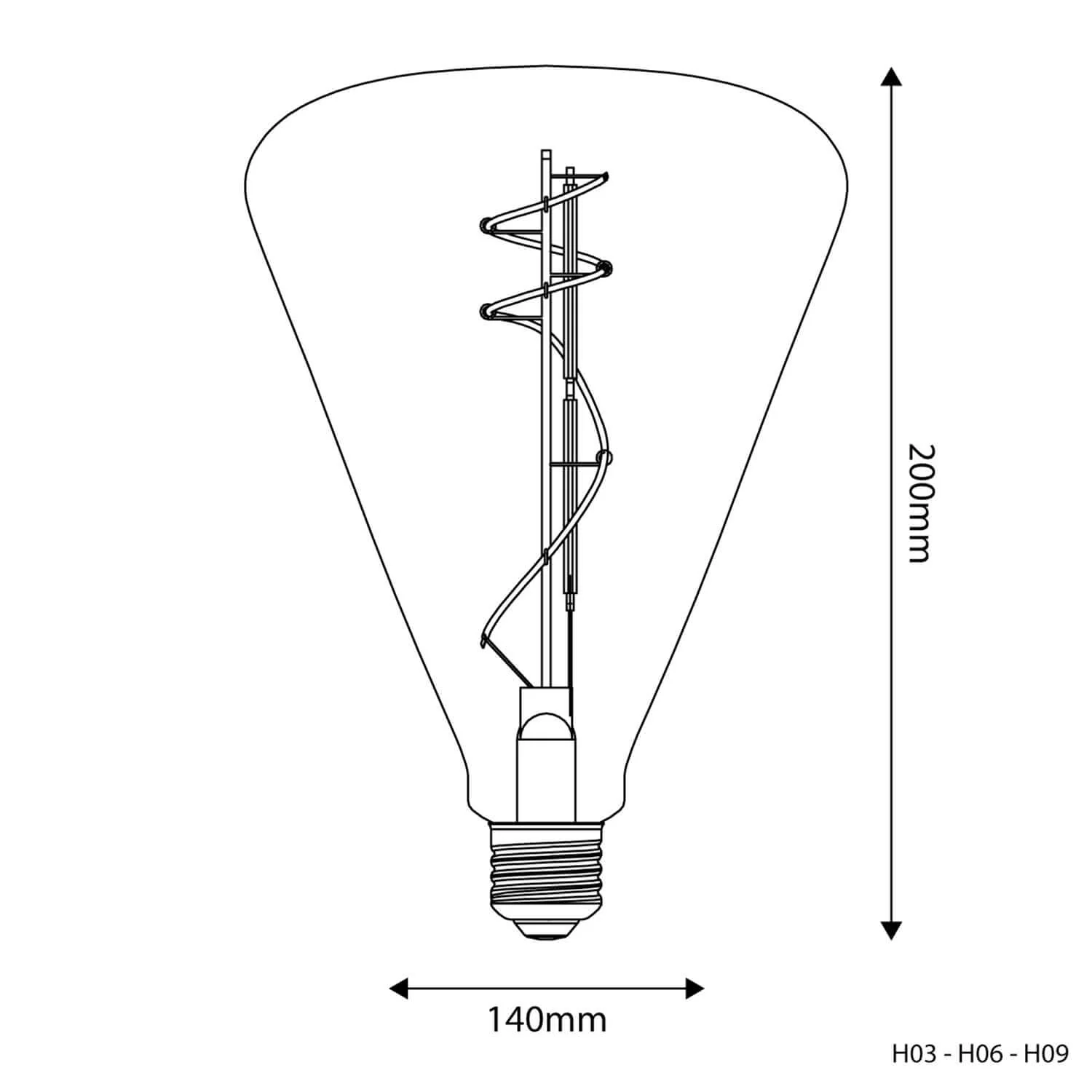 LED Light bulb Transparent Cone 140 11W 1210Lm E27 2700K Dimmable - H03 - Image 3