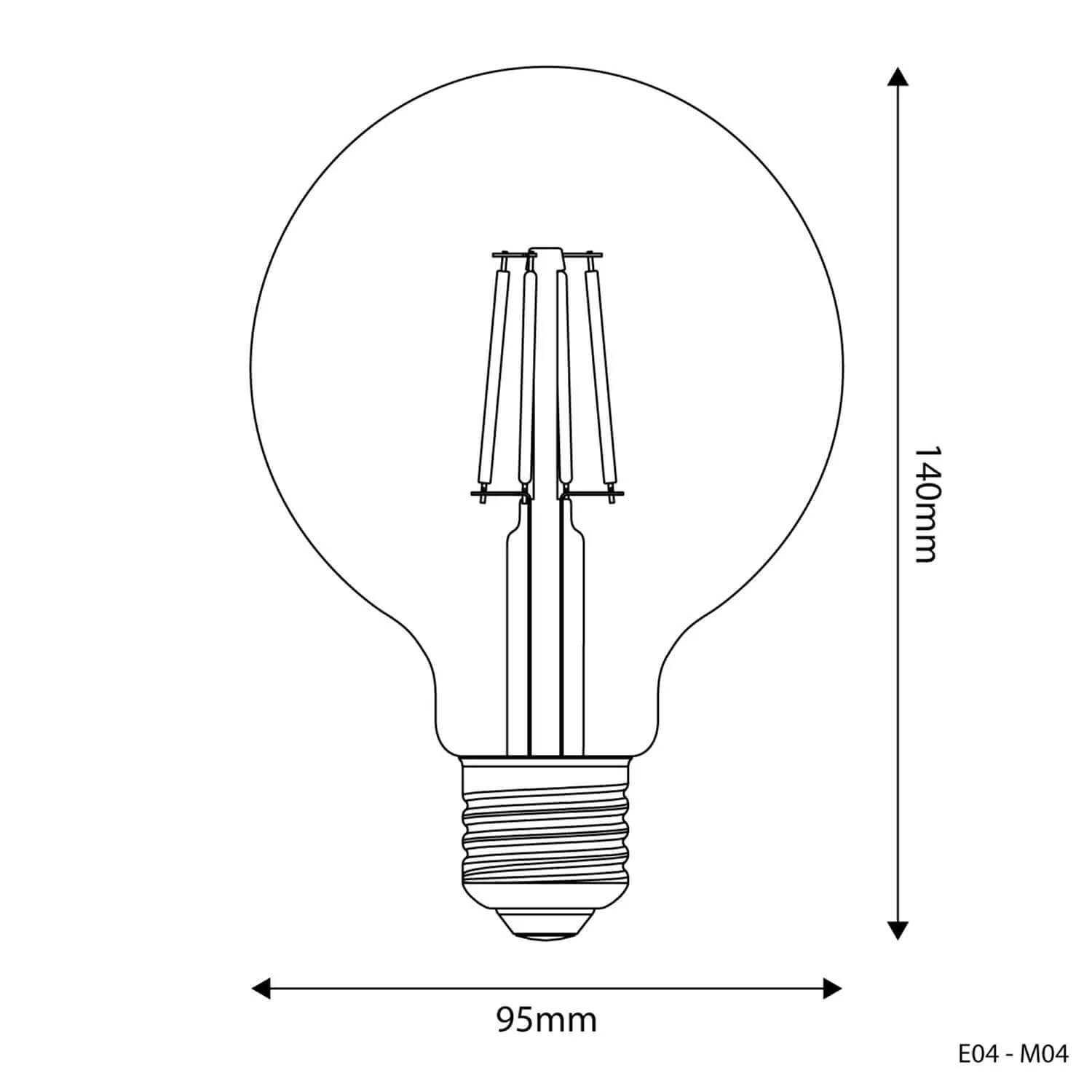LED Globe Light Bulb G95 4W 470Lm E27 2700K - E04 - Image 3
