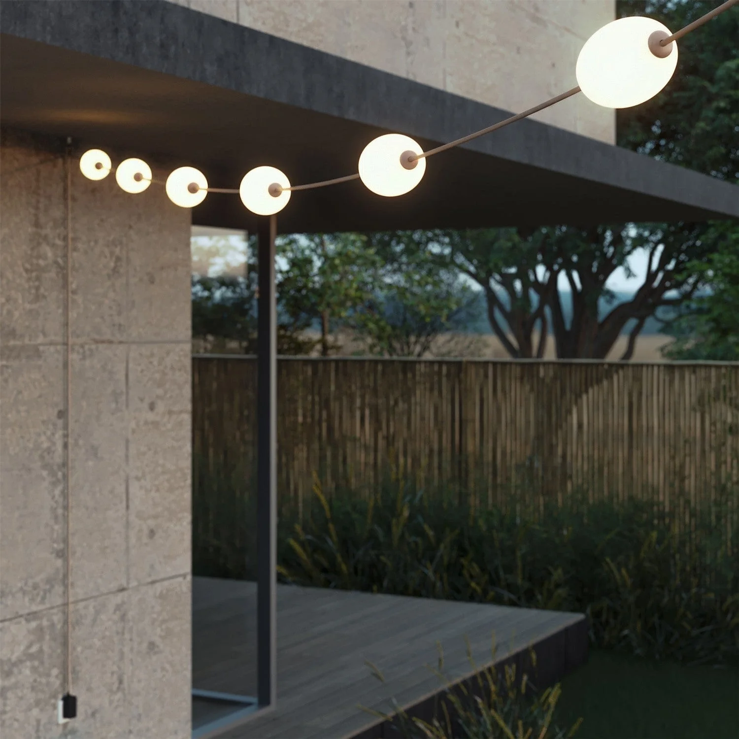 Outdoor string light with 6 light points IP67 Desert Brown - Marina6 - Image 3