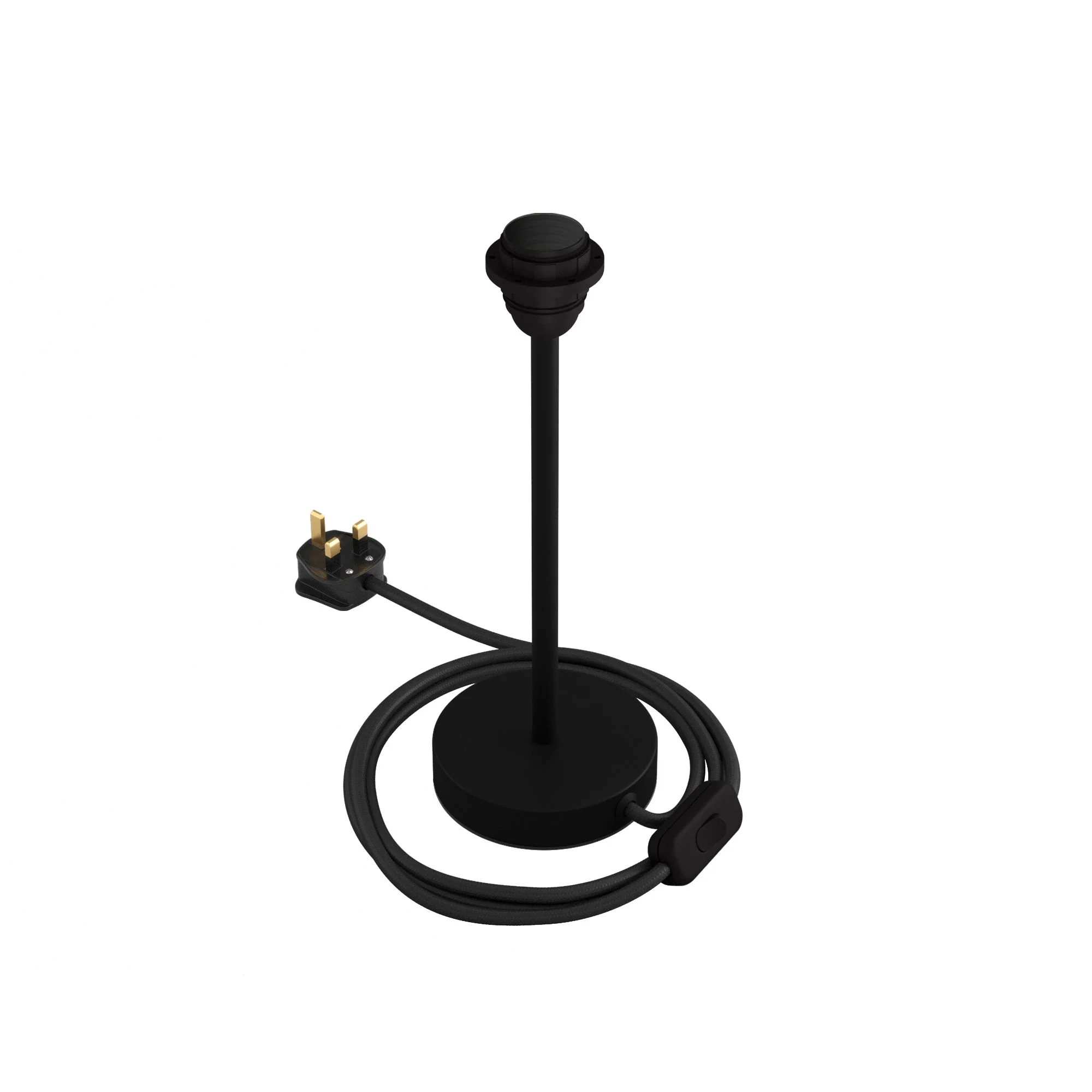 Lamp riser for lampshade - Metal table lamp with UK plug - Matte black - Image 8