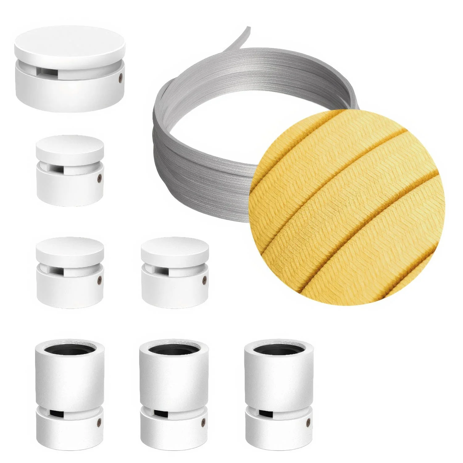 Filé Linear Kit system - with 5 m CM10 cable for string light and 7 white painted wooden components for interiors